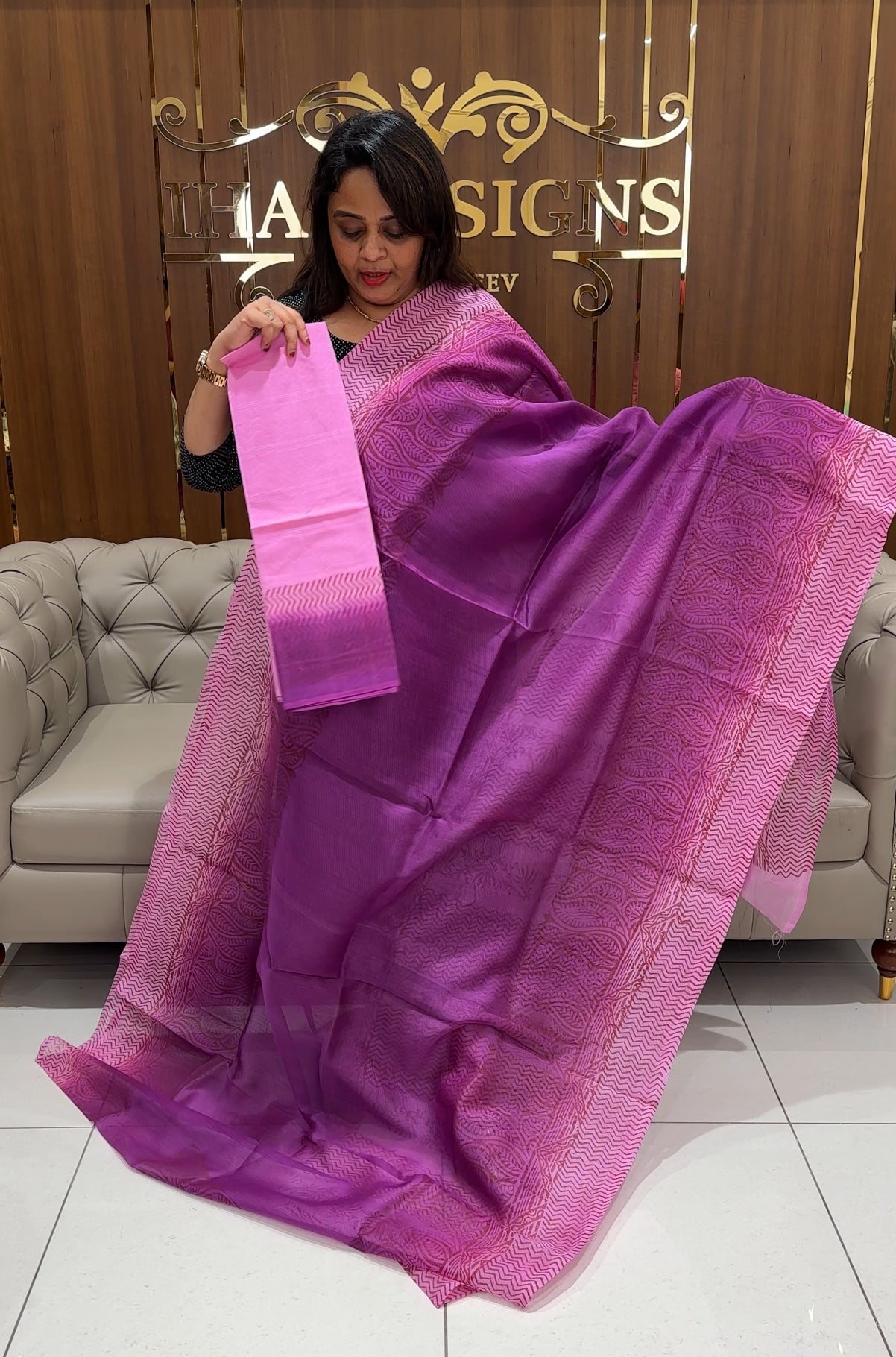 NET KOTA SAREES - IHA 24197