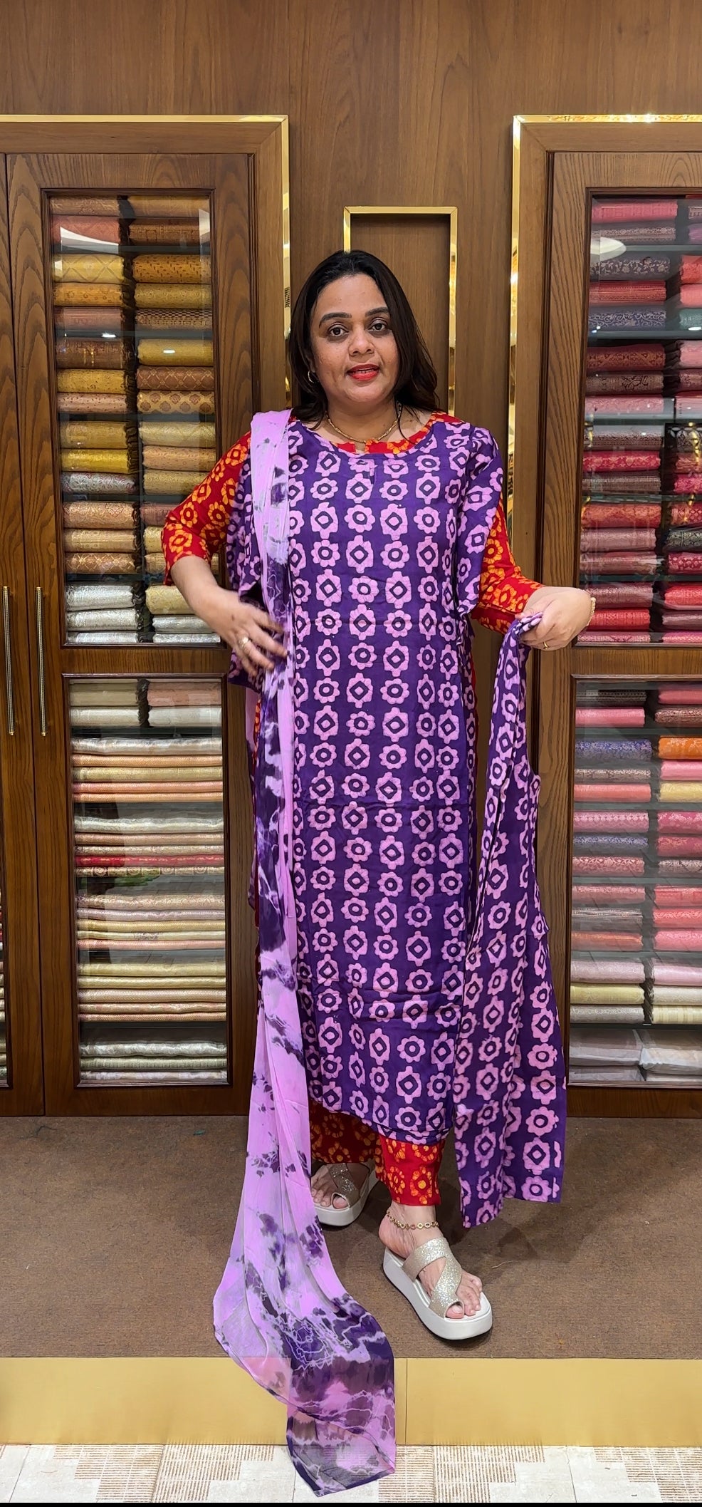 BATIK PRINTED UNSTITCHED SALWAR SUITS - IHA 23715