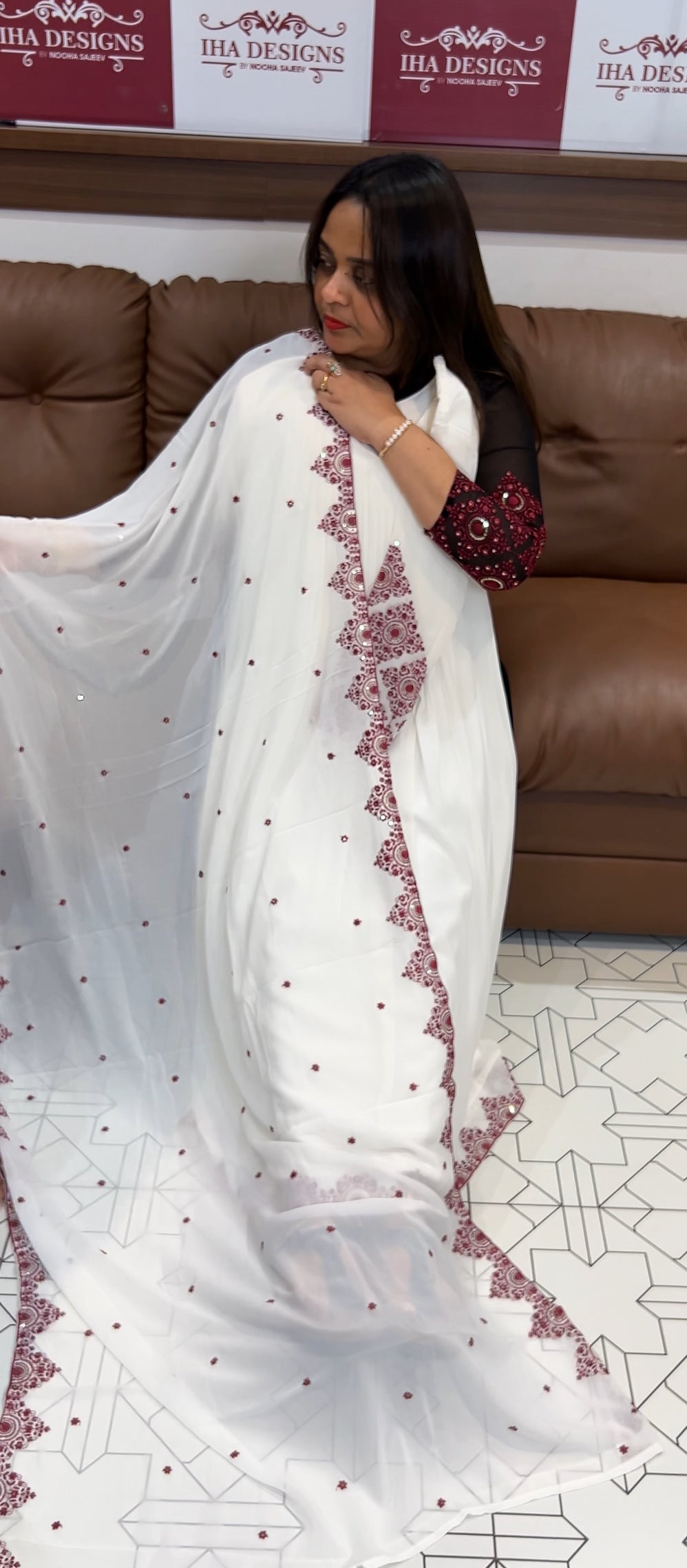 PARTY WEAR ALINE TOP,BOTTOM AND DUPATTA- IHA 23669