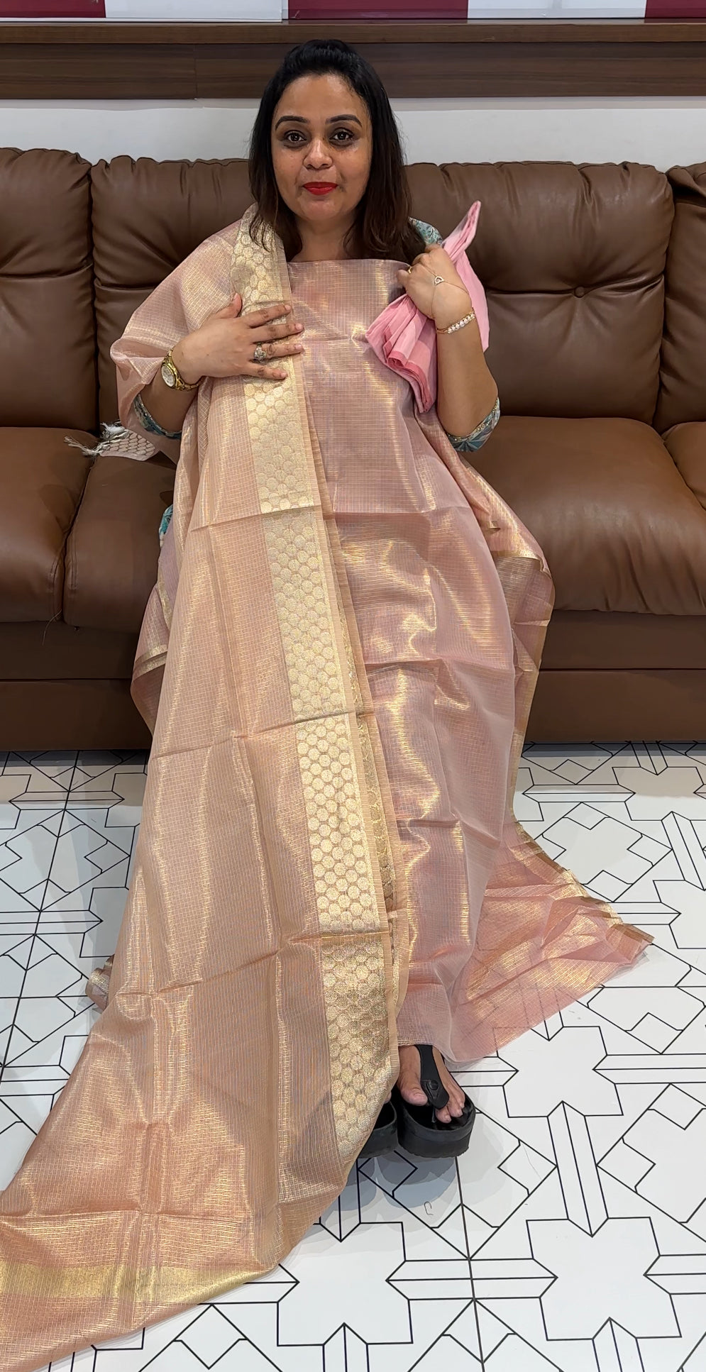TISSUE KOTA UNSTITCHED SALWAR SUITS - IHA 23047
