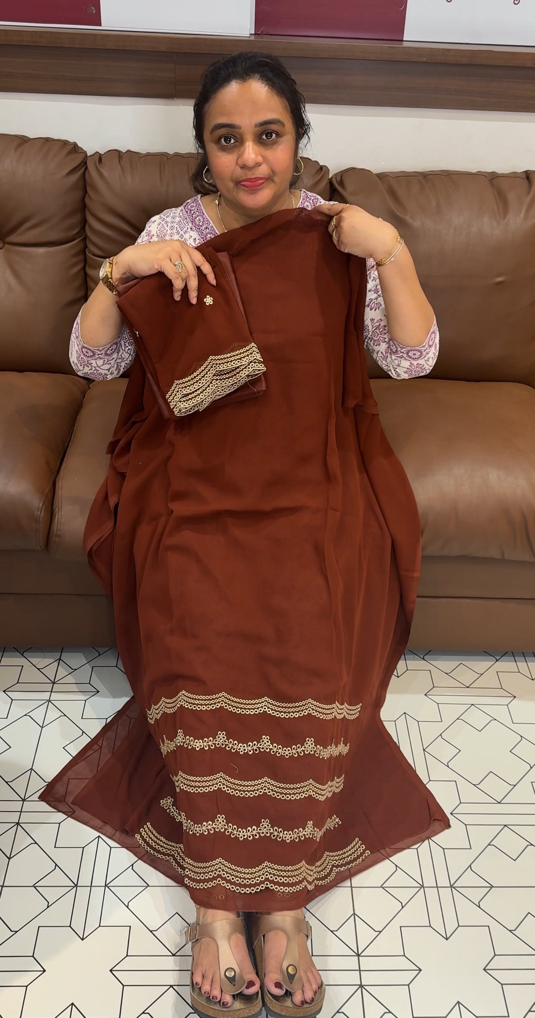 FAUX GEORGETTE UNSTITCHED SALWAR SUITS - IHA 26418