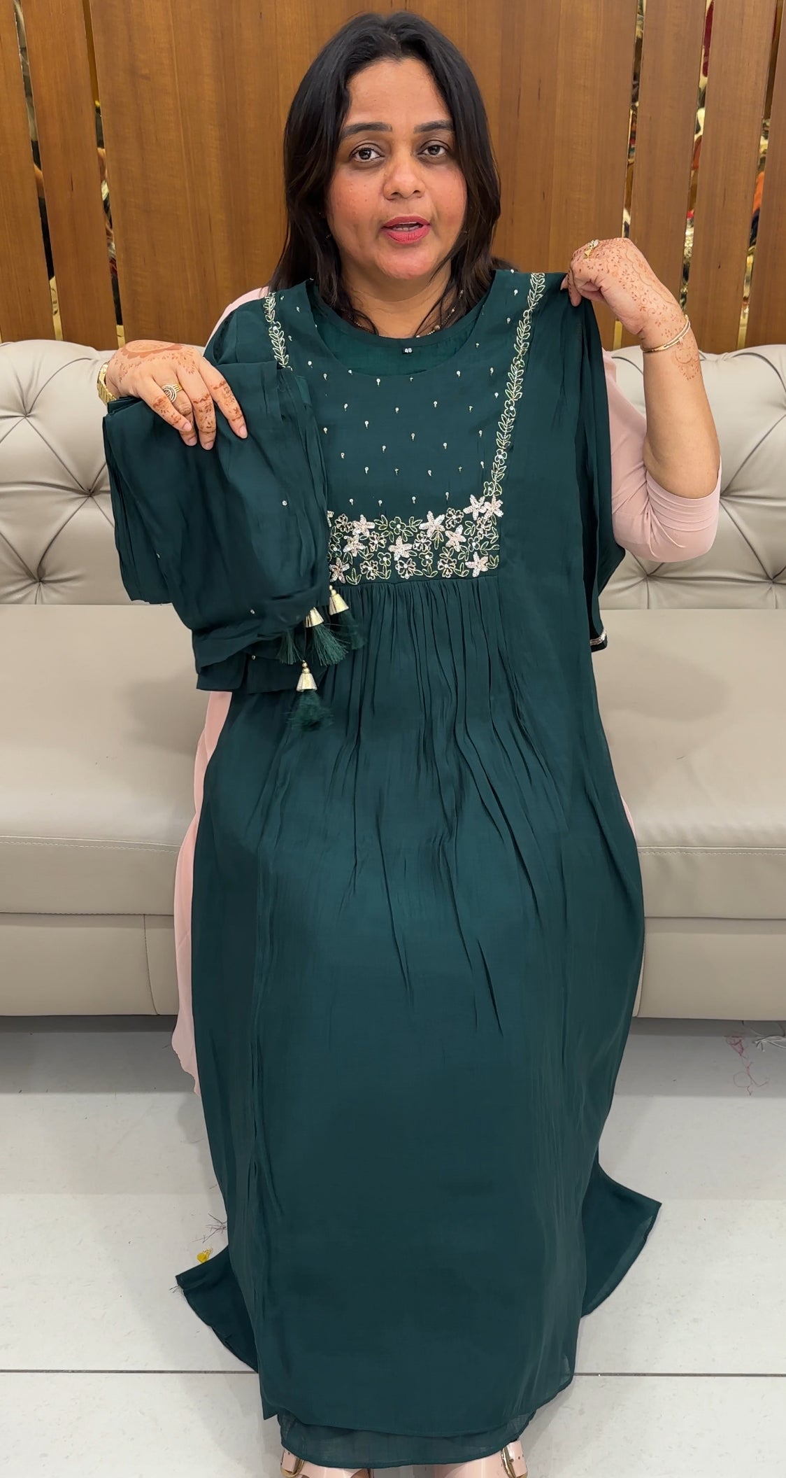 MUL CHANDERI TOP, BOTTOM AND DUPATTA - IHA 27584