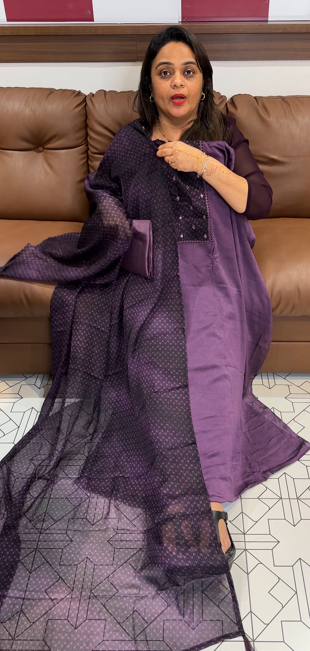 VELVET ORGANZA UNSTITCHED SALWAR SUITS - IHA 23932