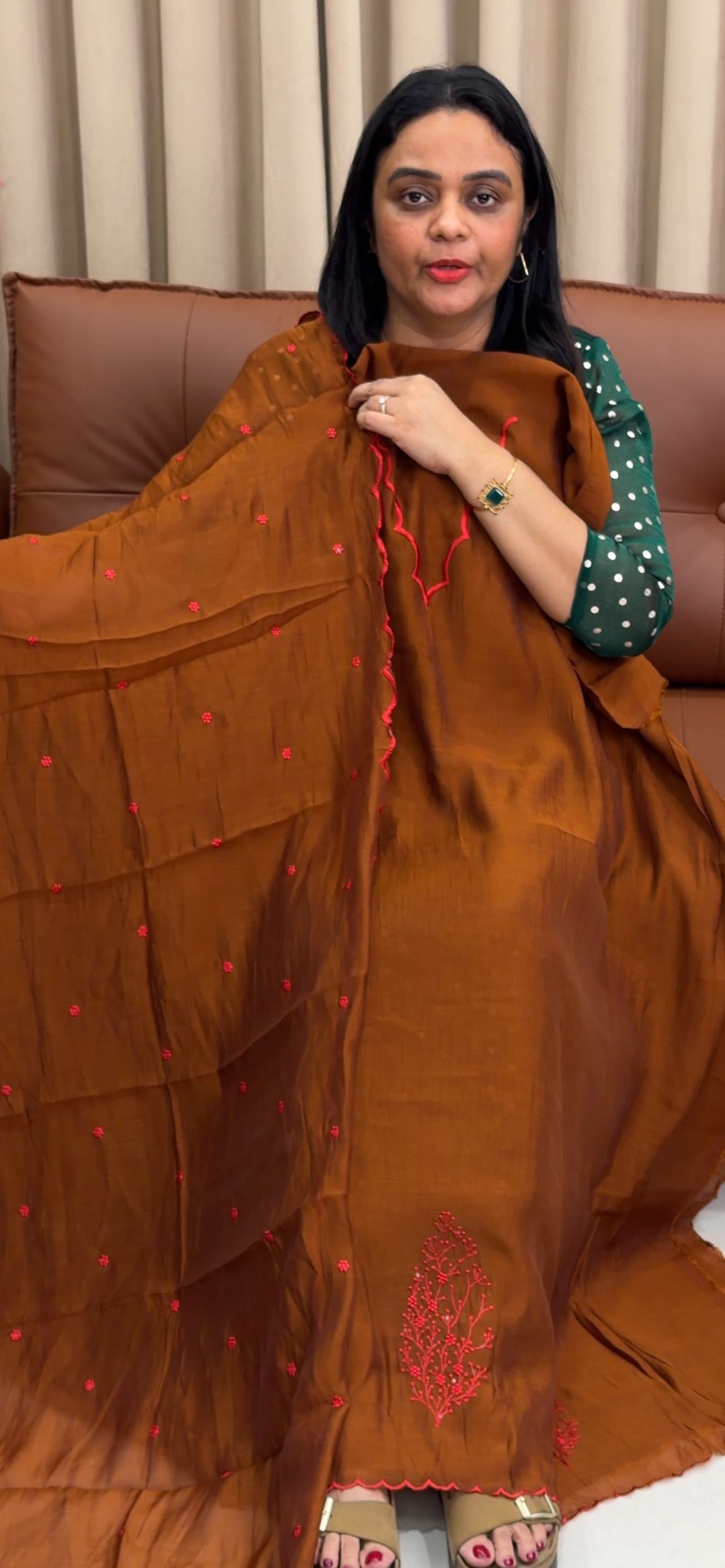 MUL CHANDERI UNSTITCHED SALWAR SUITS - IHA 33599