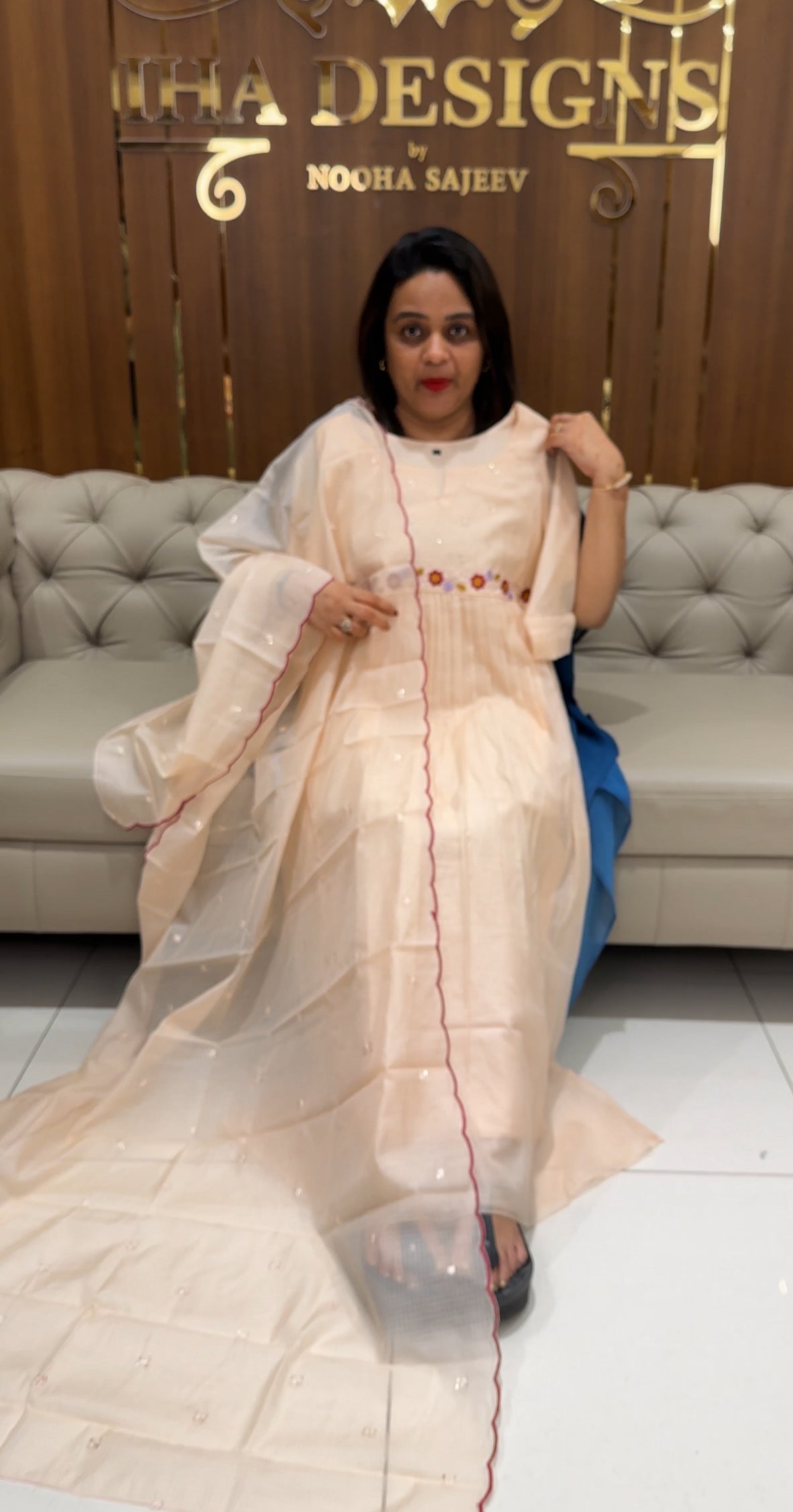 SILKY KOTA ALINE TOP AND DUPATTA - IHA 23901