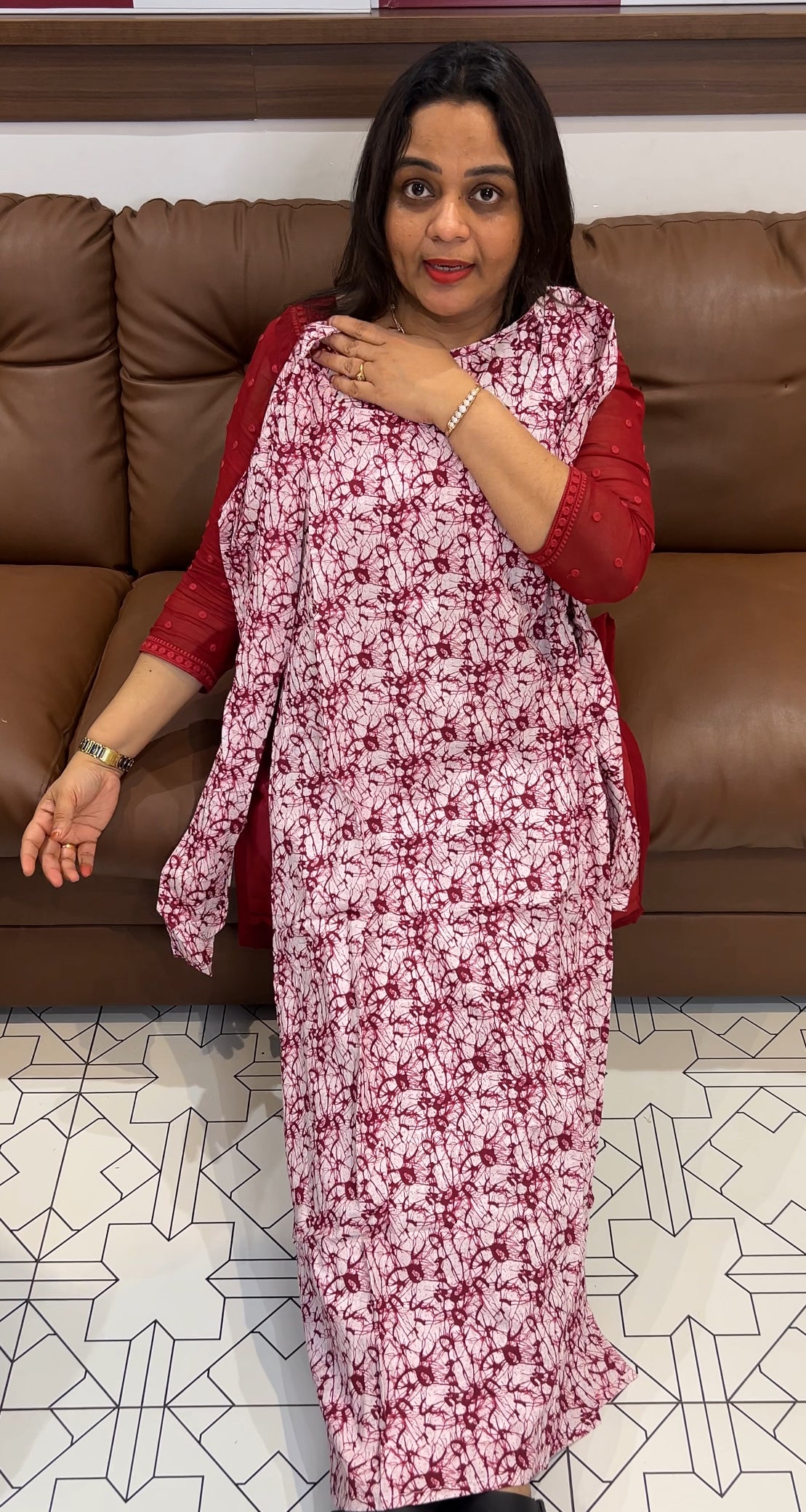 PRINTED ALINE TOPS - IHA 22782