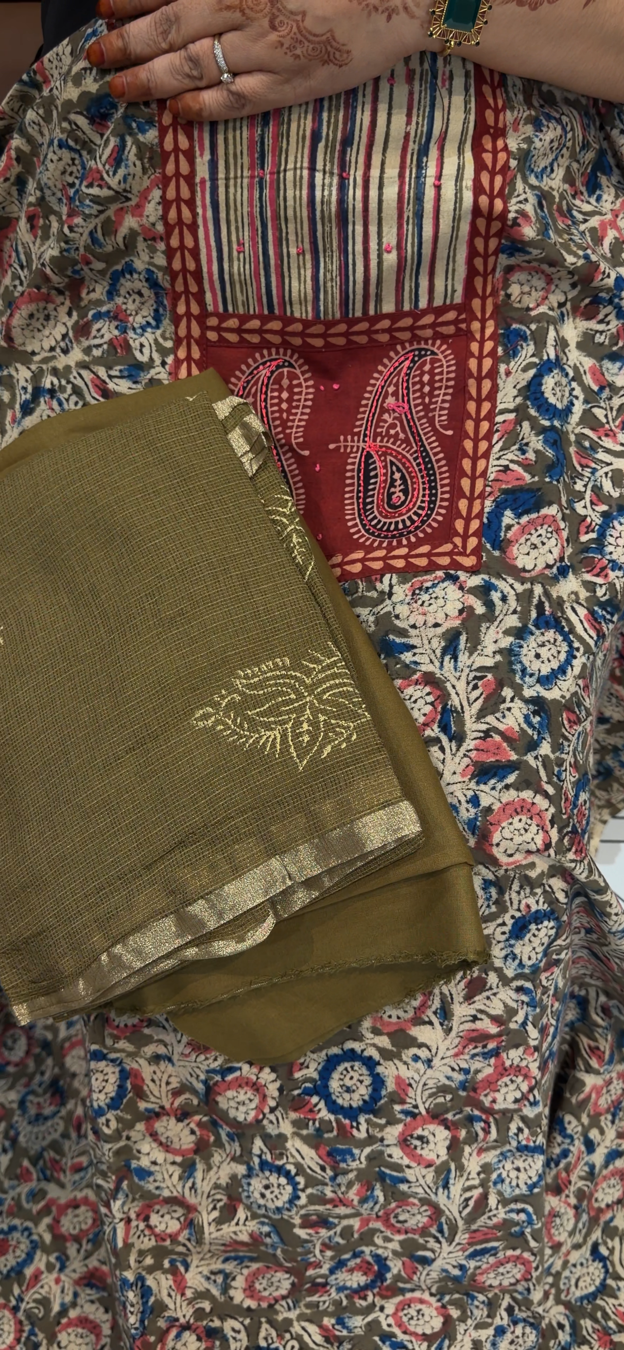 PRINTED UNSTITCHED SALWAR SUITS - IHA 33109