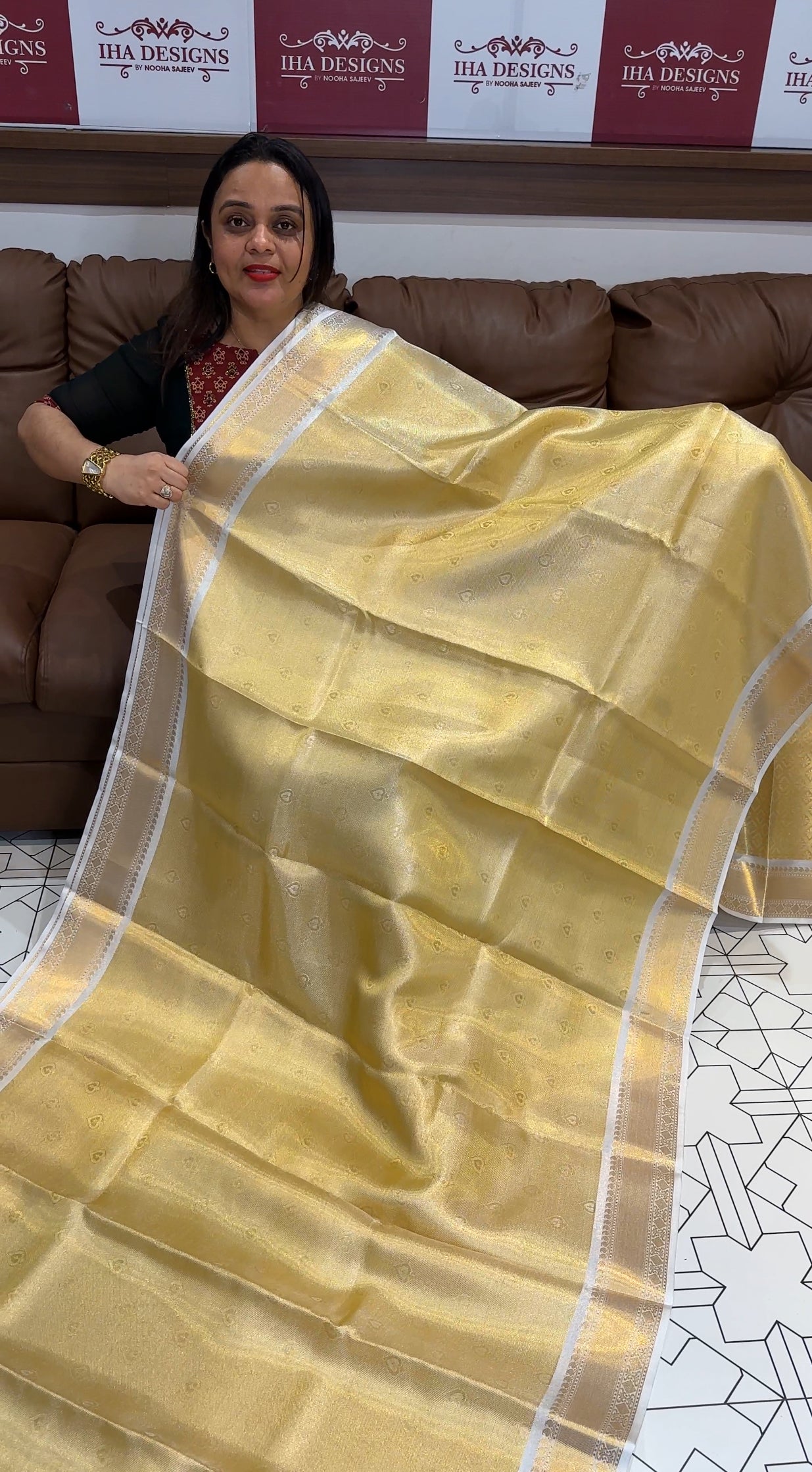 DESIGNER TISSUE SAREES - IHA 28658