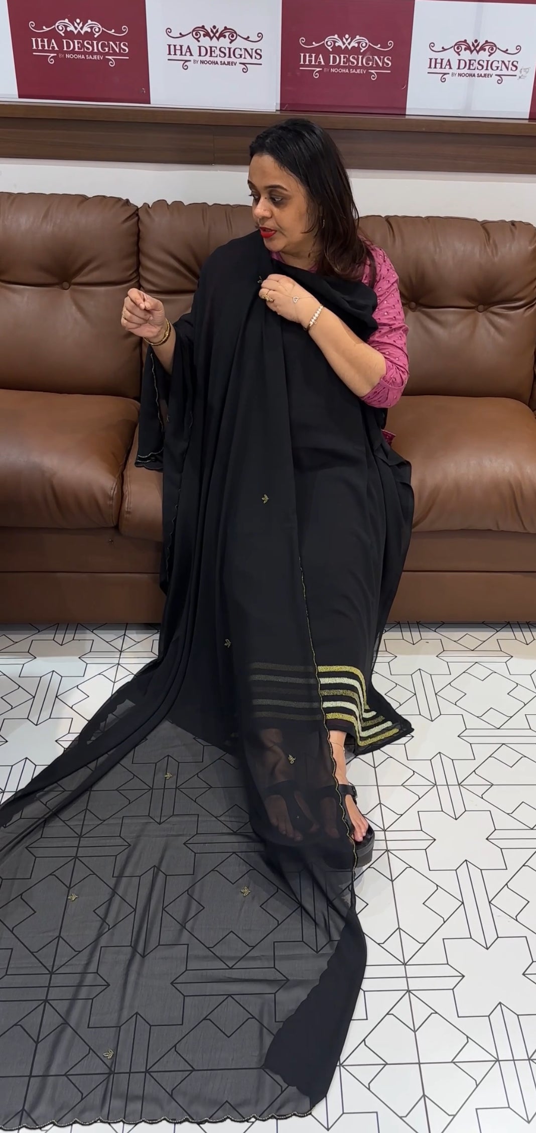 HAND WORKED UNSTITCHED SALWAR SUITS - IHA 22944