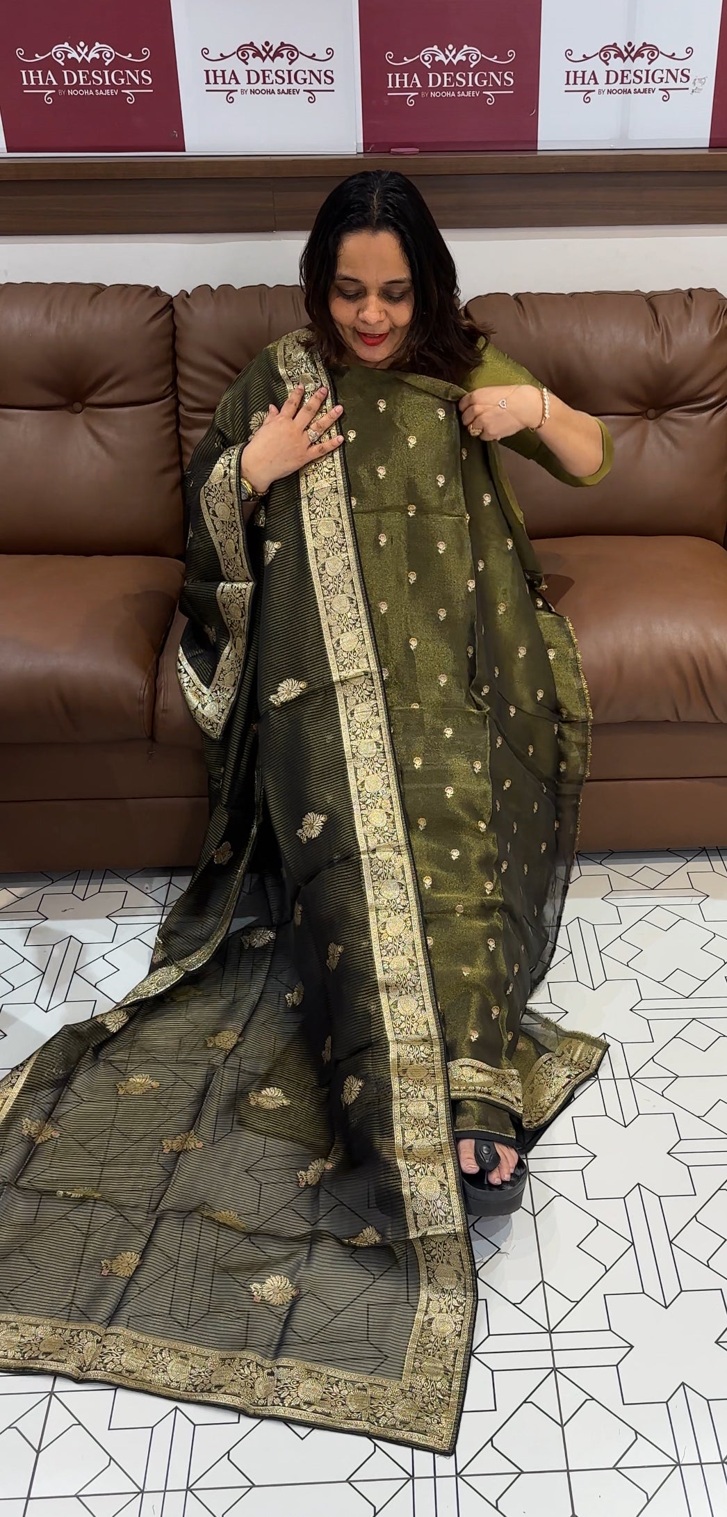 TISSUE UNSTITCHED SALWAR SUITS - IHA 23071