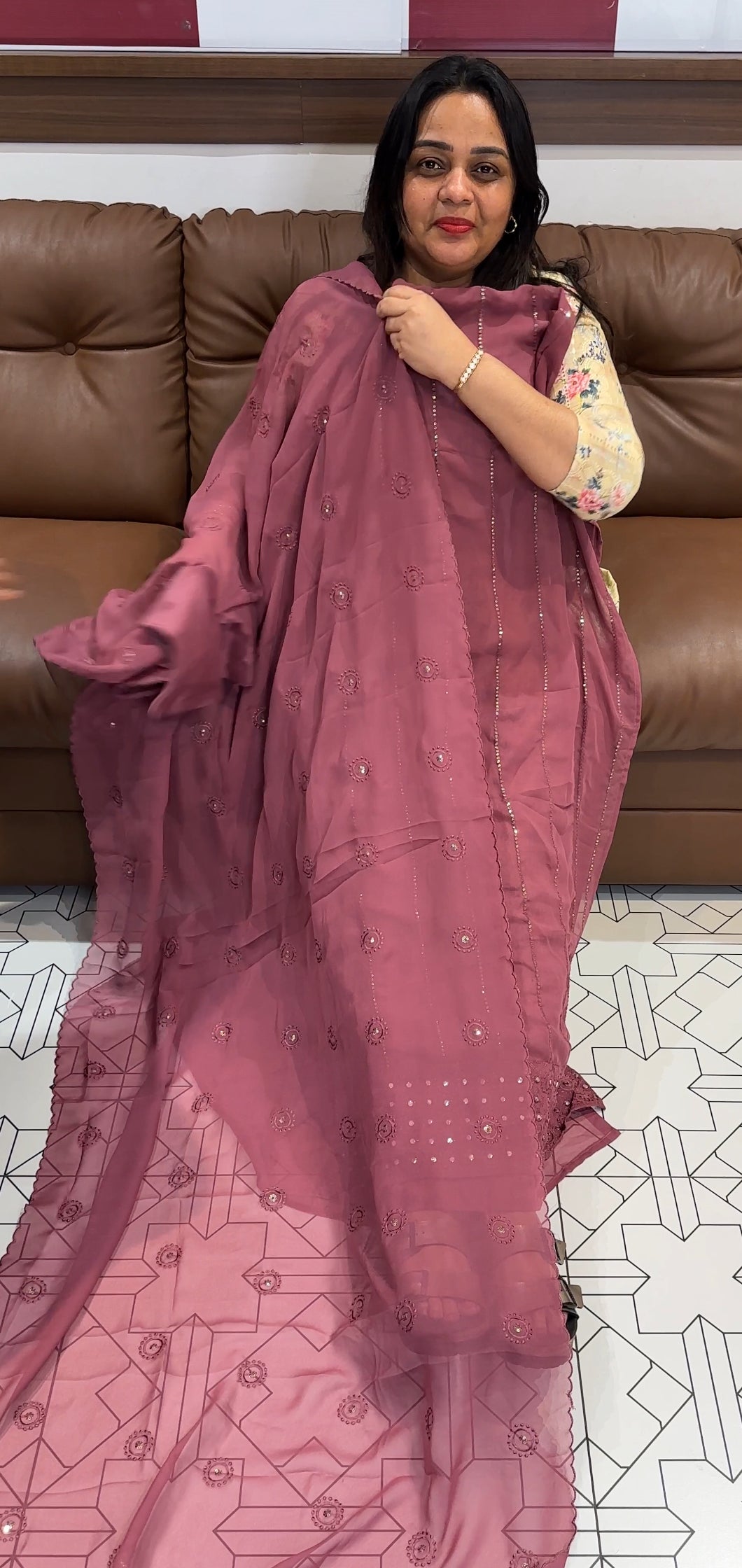 FAUX GEORGETTE UNSTITCHED SALWAR SUITS - IHA 21495