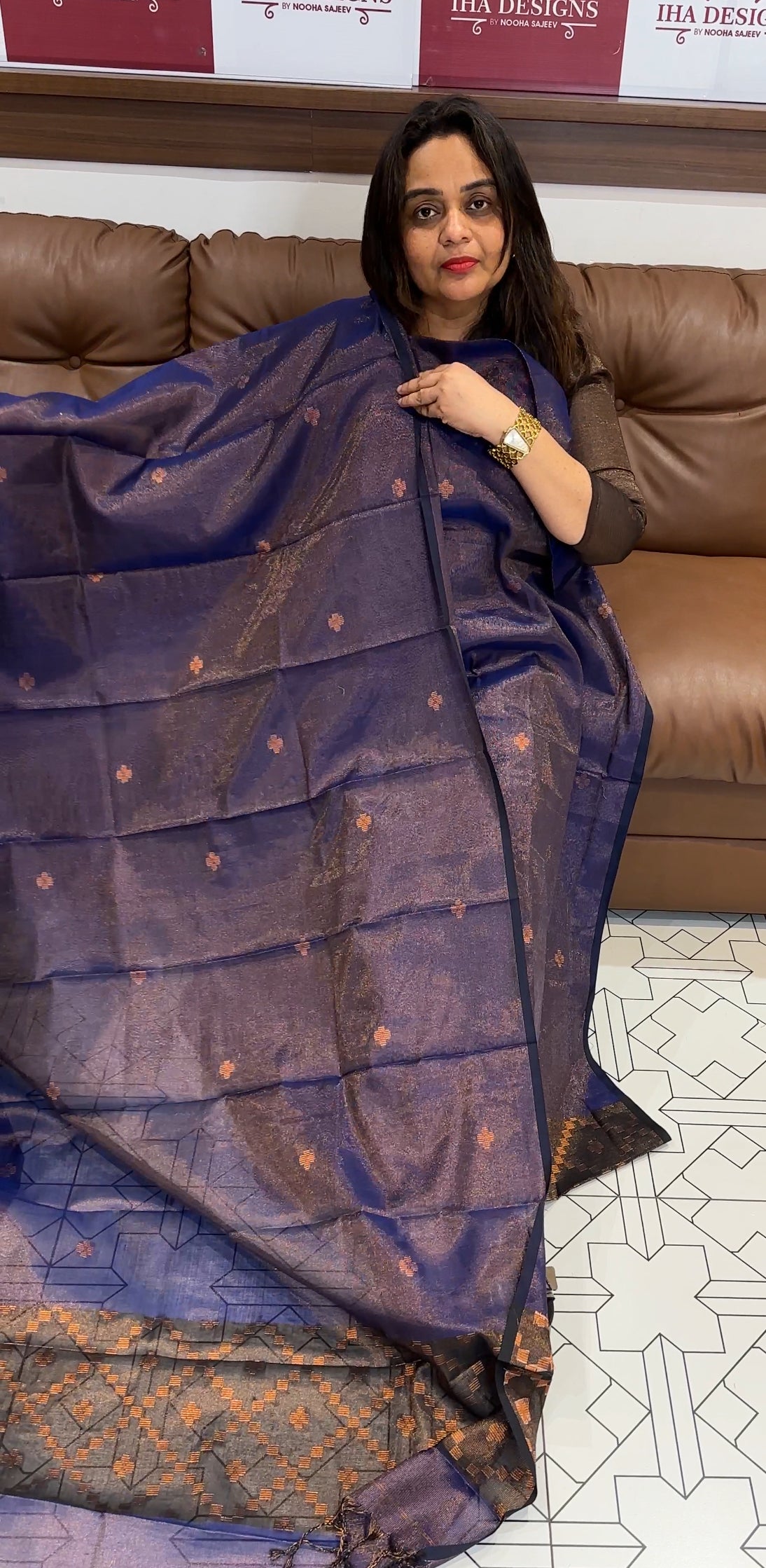 TUSSUR TISSUE UNSTITCHED SALWAR SUITS - IHA 22831