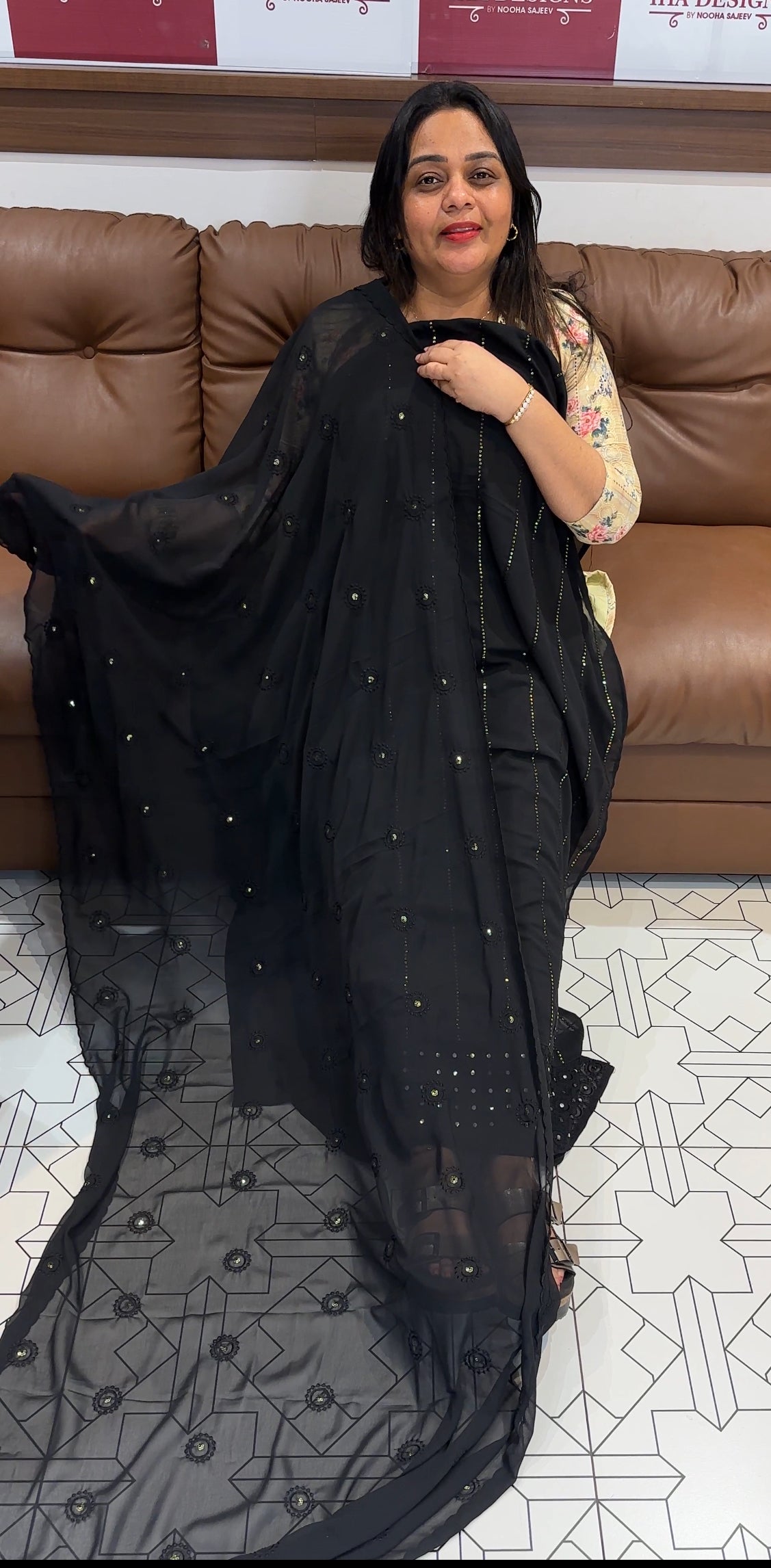 FAUX GEORGETTE UNSTITCHED SALWAR SUITS - IHA 21495