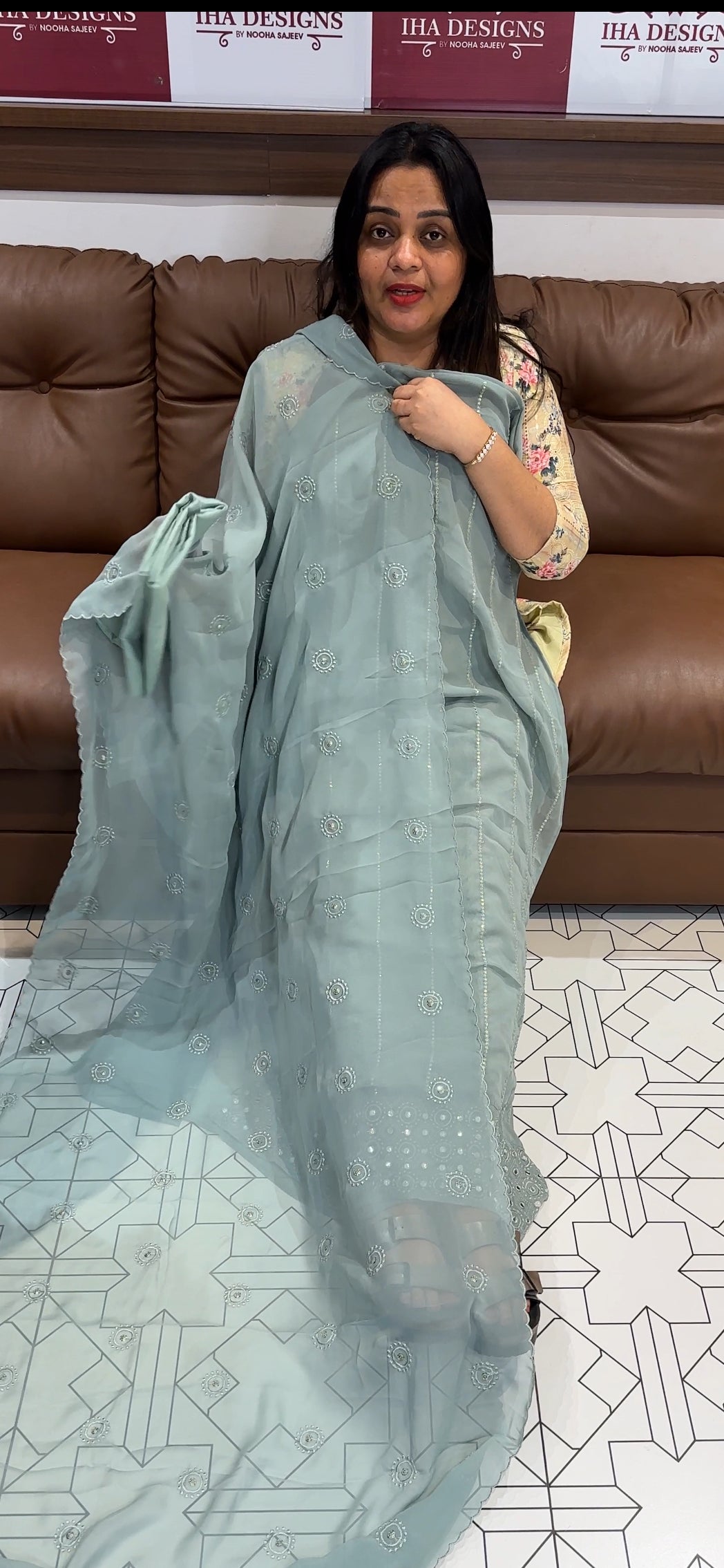 FAUX GEORGETTE UNSTITCHED SALWAR SUITS - IHA 21495