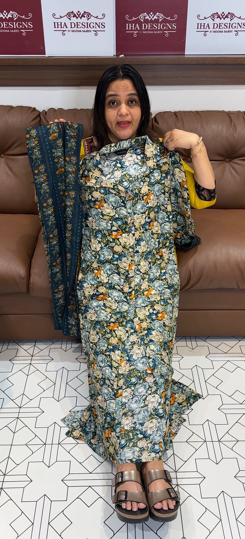 IHA'S IN-HOUSE PRINTED RAYON TOP AND BOTTOM- IHA 22151
