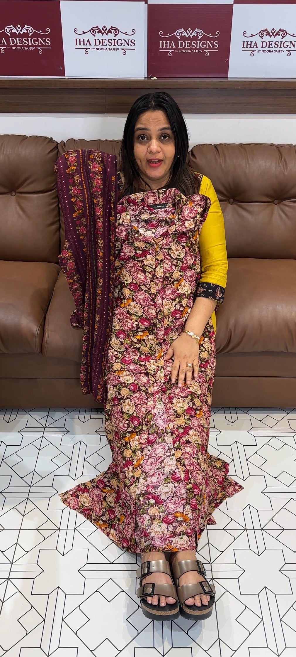 IHA'S IN-HOUSE PRINTED RAYON TOP AND BOTTOM- IHA 22151