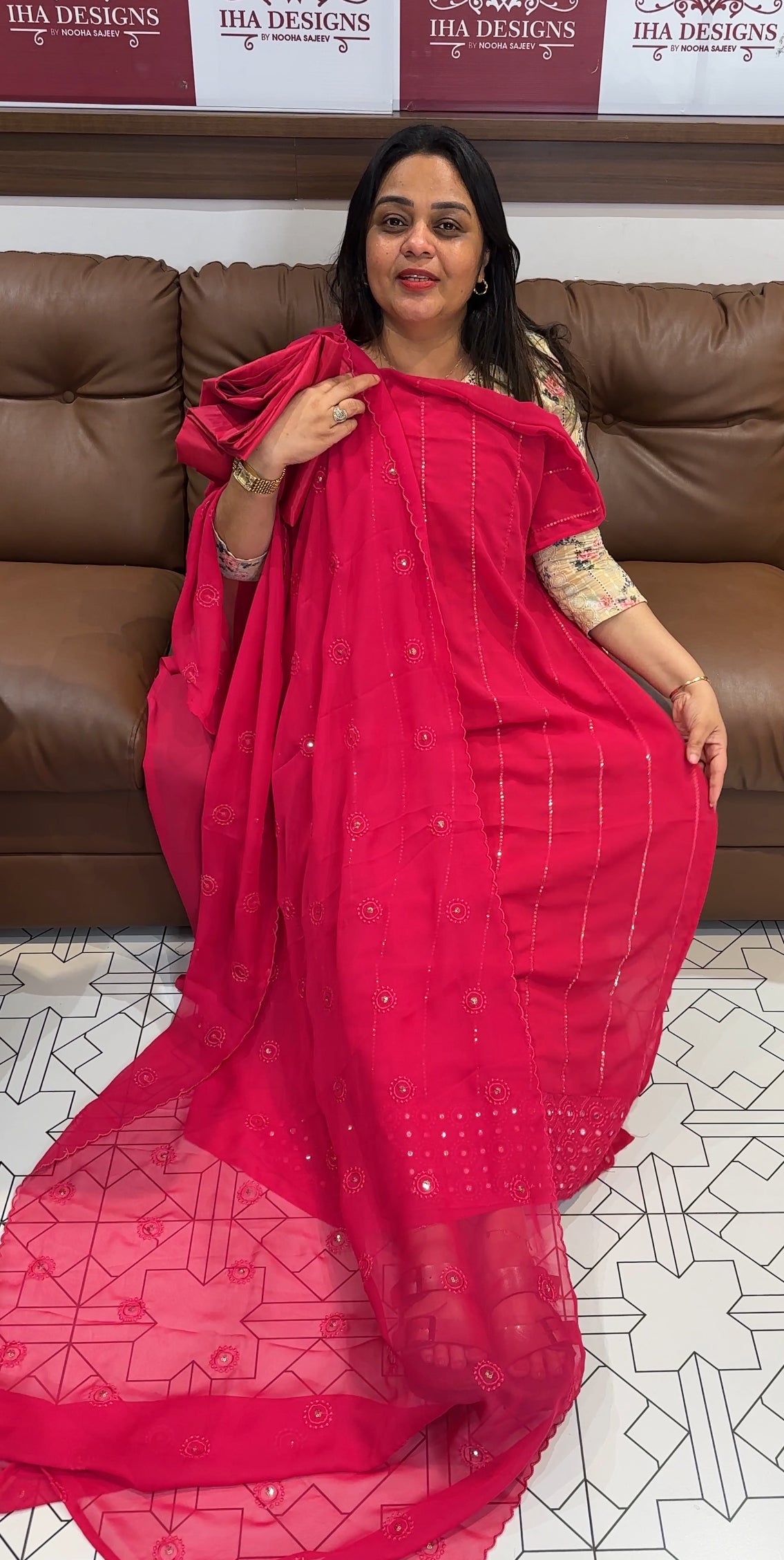 FAUX GEORGETTE UNSTITCHED SALWAR SUITS - IHA 21495