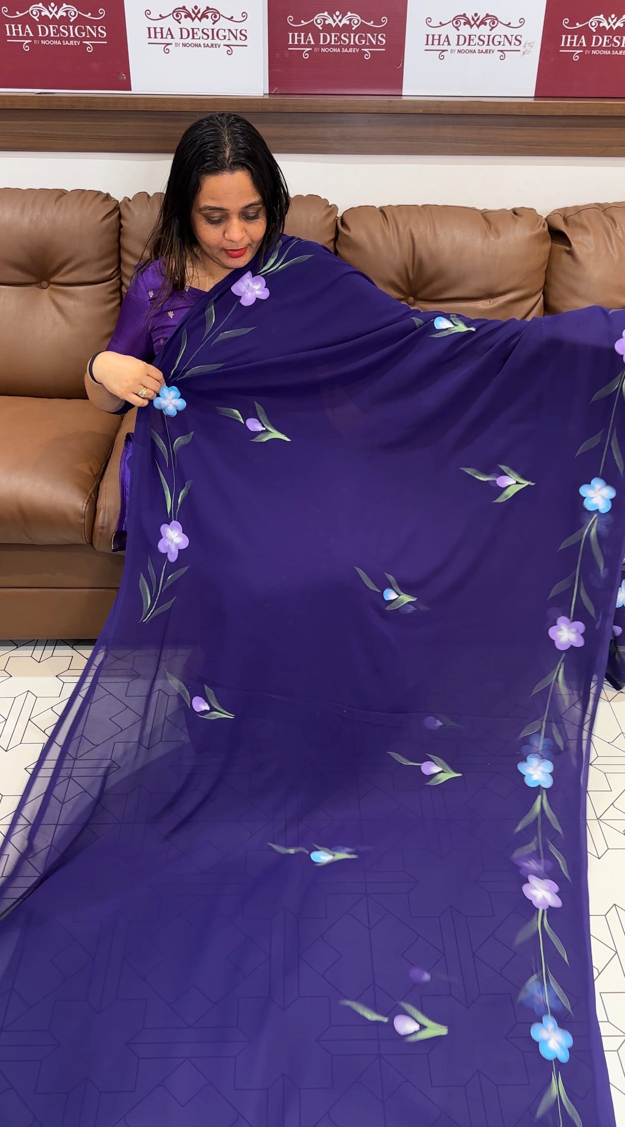 HAND PAINTED SAREE - IHA 21528