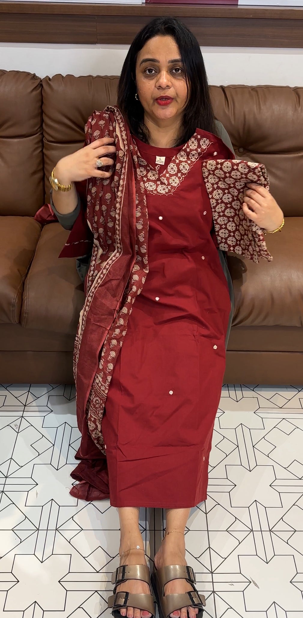 COTTON TOP,BOTTOM AND DUPATTA - IHA 23157