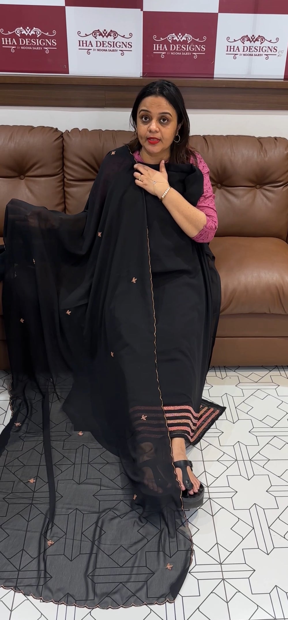HAND WORKED UNSTITCHED SALWAR SUITS - IHA 22944