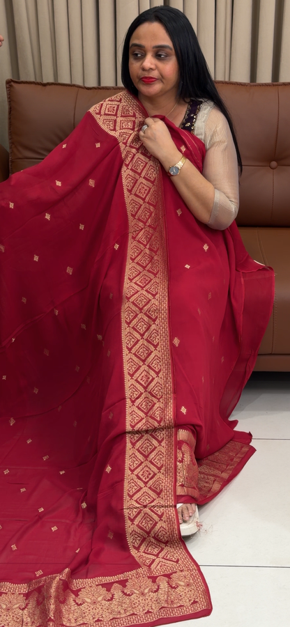 VISCOSE GEORGETTE UNSTITCHED SALWAR SUITS - IHA 34751