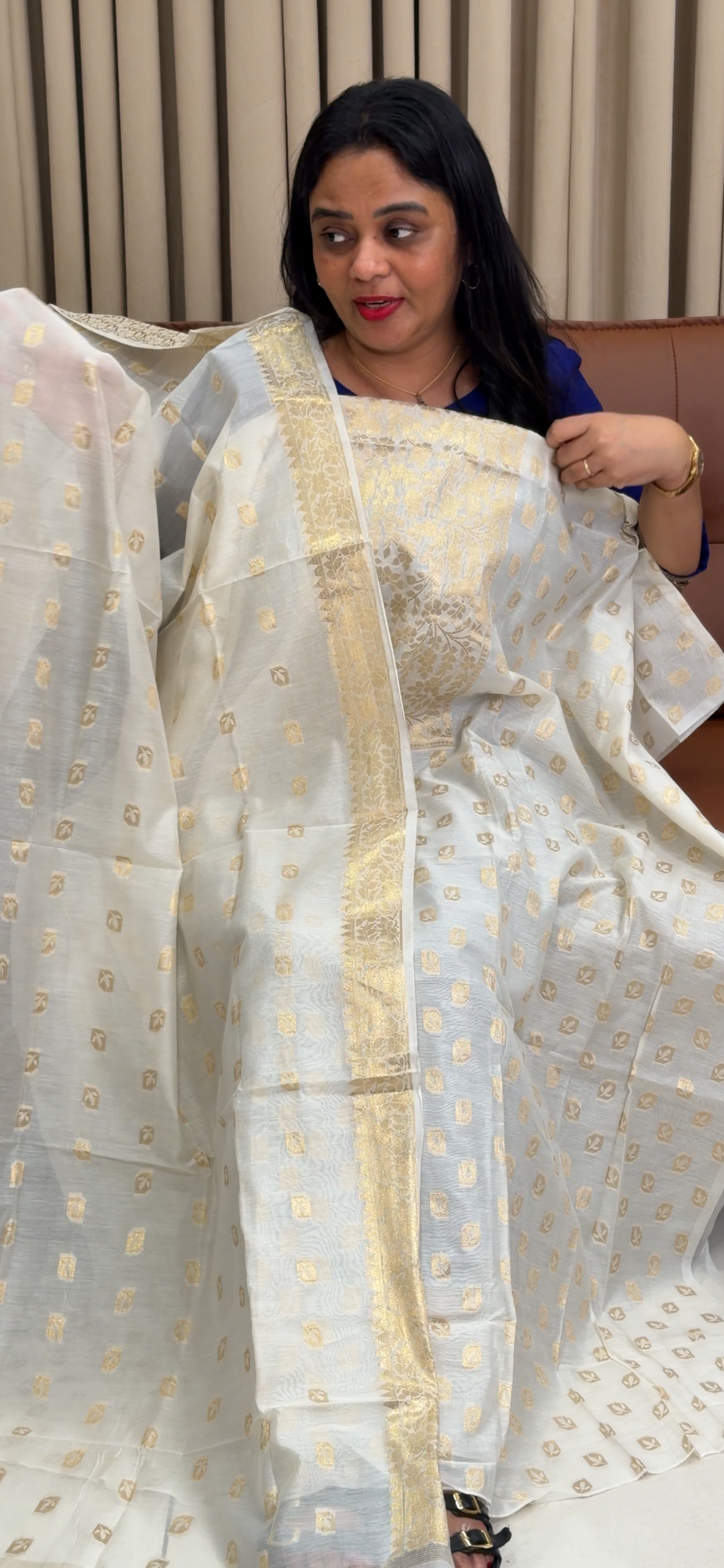 MALAI CHANDERI UNSTITCHED SALWAR SUITS - IHA 34450