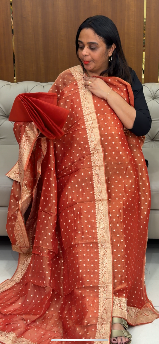 BANARASI TISSUE UNSTITCHED SALWAR SUITS - IHA 30185