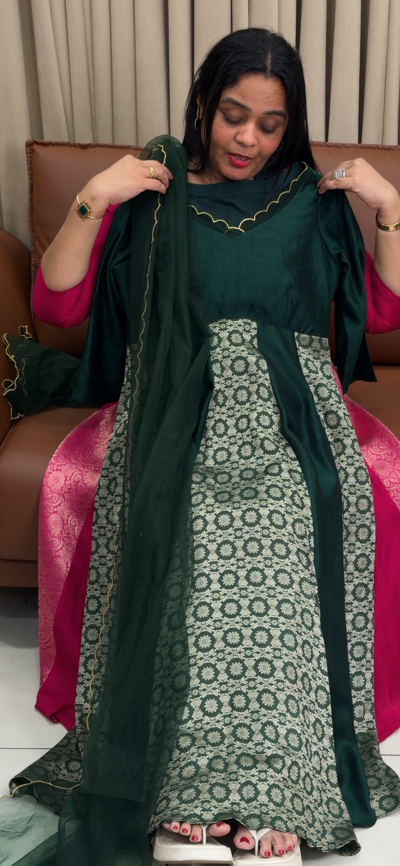 IHA'S IN-HOUSE ANARKALI TOP AND DUPATTA - IHA 34643