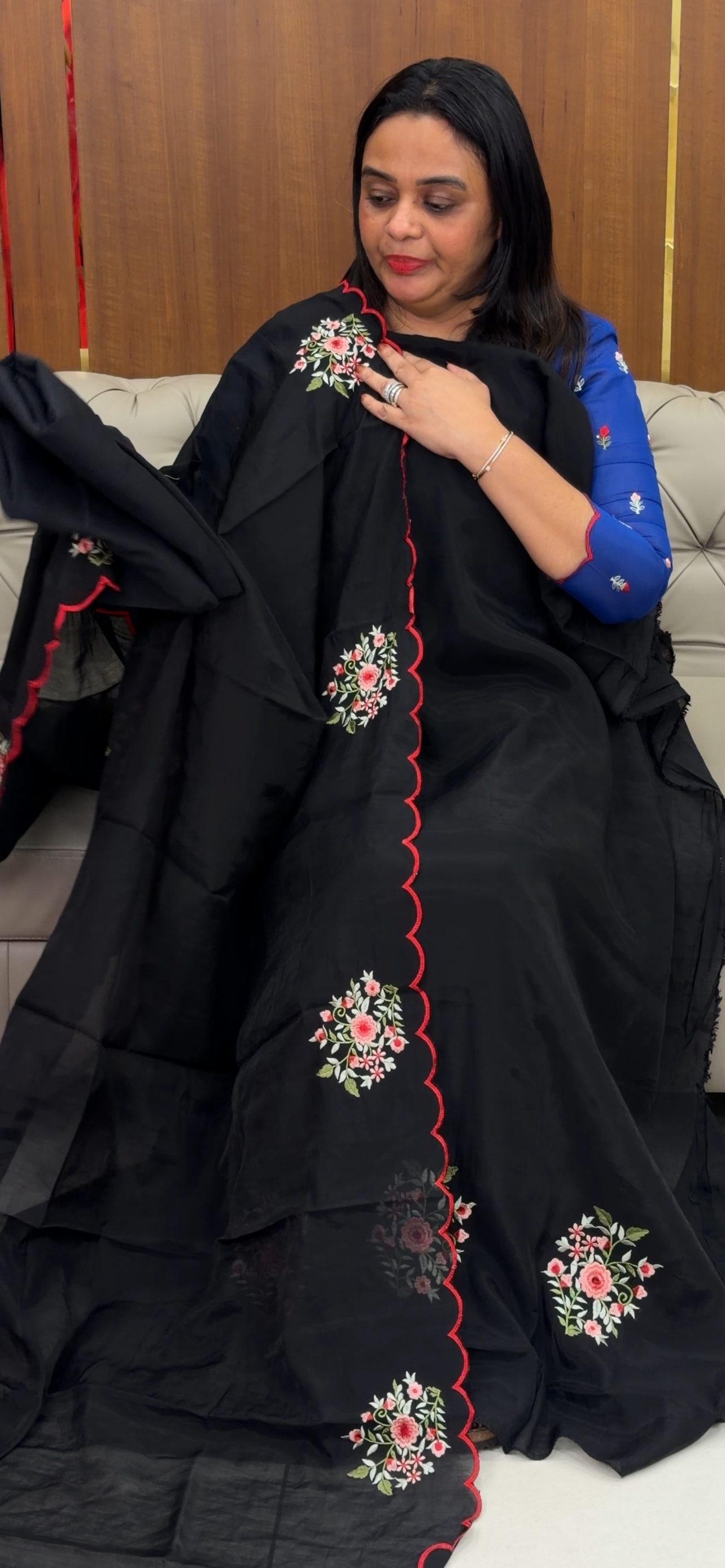MALAI CHANDERI UNSTITCHED SALWAR SUITS - IHA 33519
