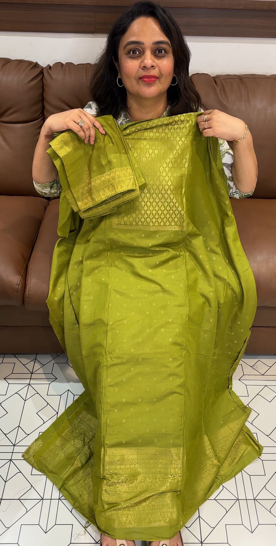 SEMI BANARASI UNSTITCHED SALAR SUITS - IHA 26306