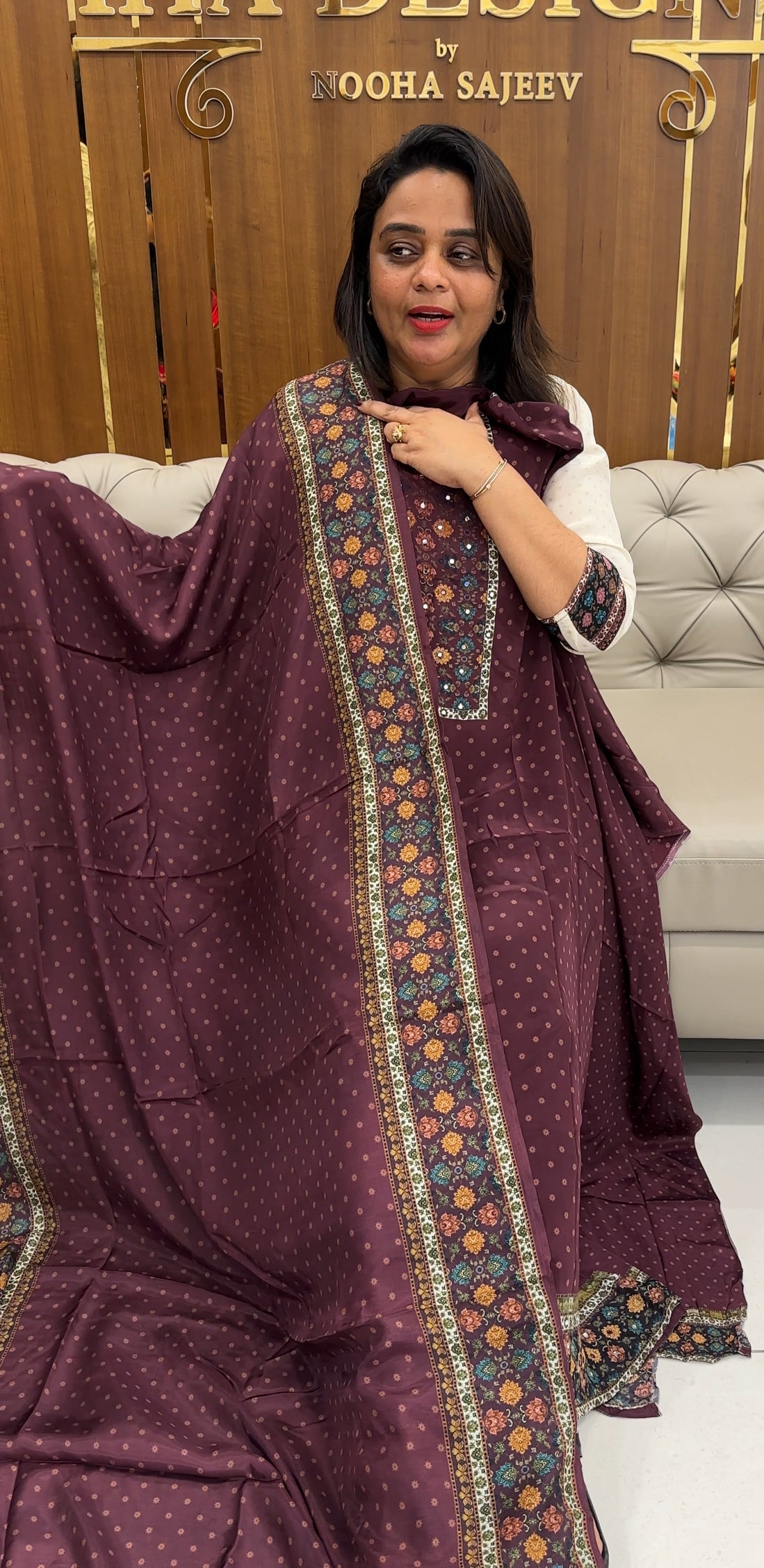 PRINTED CRAPE SILK UNSTITCHED SALWAR SUITS - IHA 25547