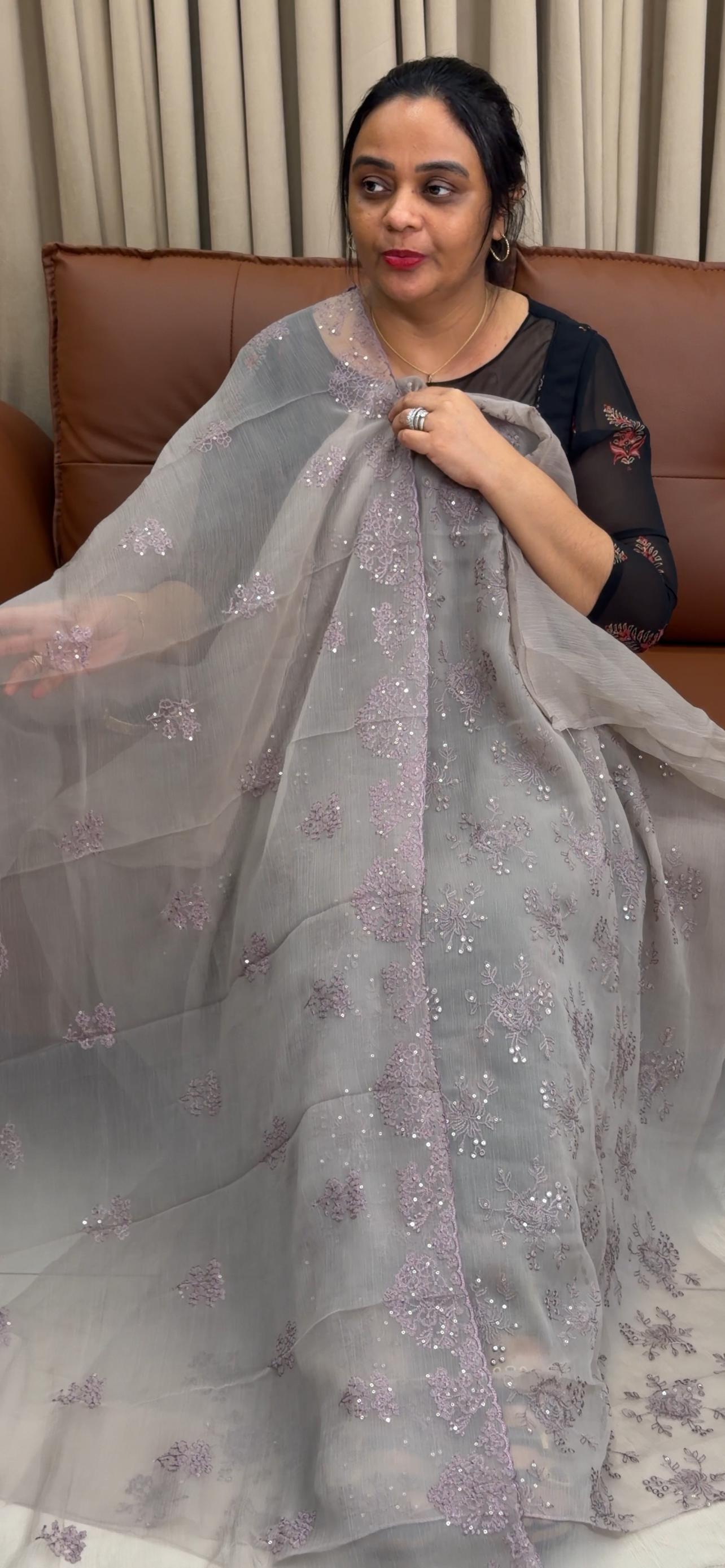 CHIFFON UNSTITCHED SALWAR SUITS - IHA 34740