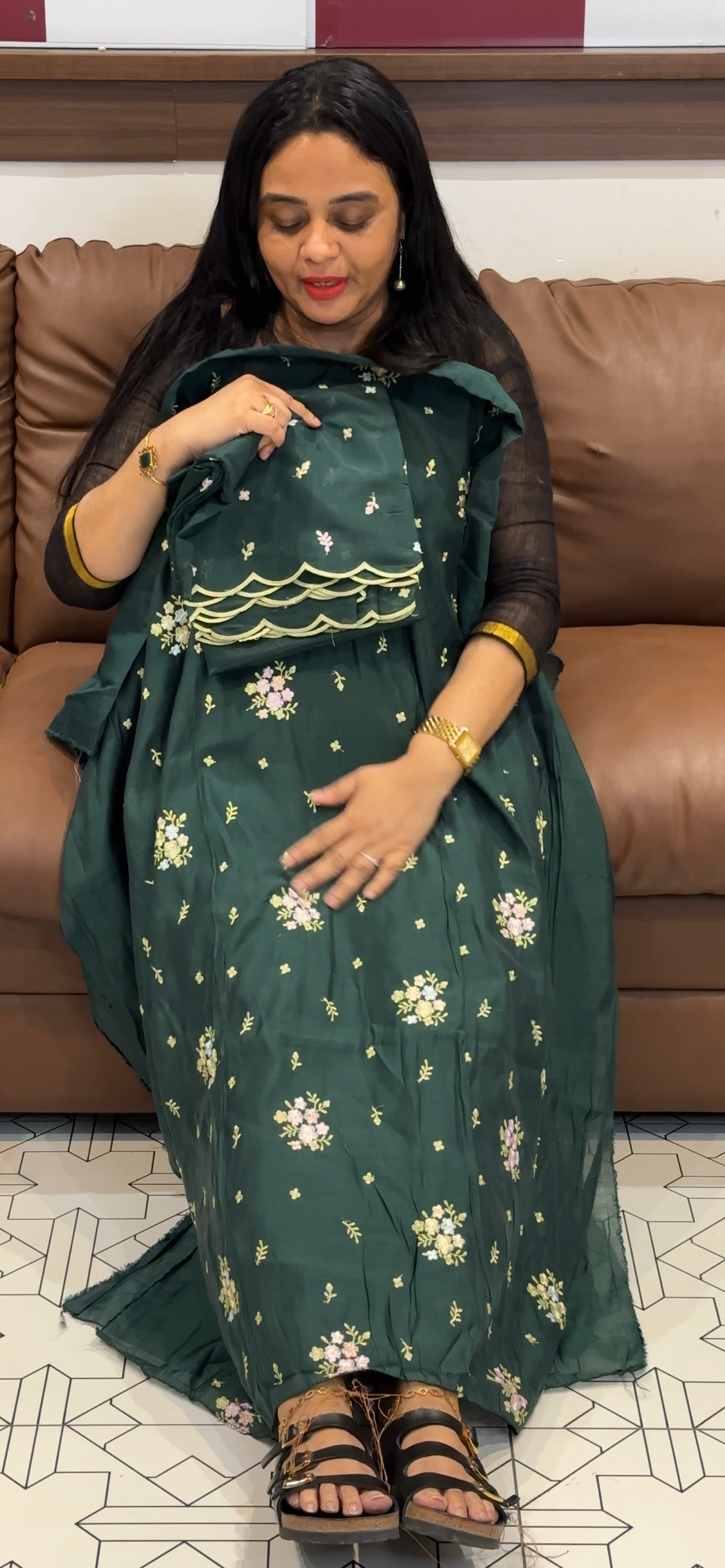 MUL CHANDERI UNSTITCHED SALWAR SUITS - IHA 35537