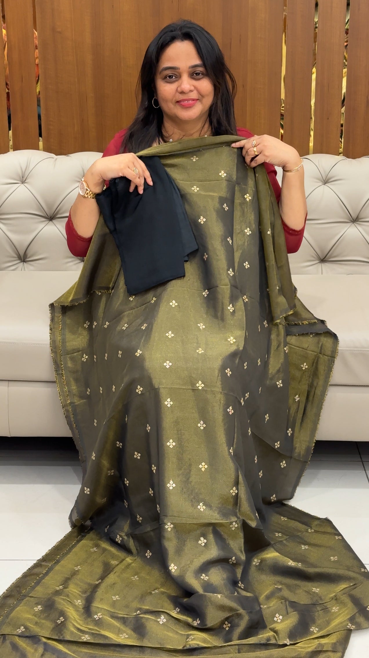 TISSUE UNSTITCHED SALWAR SUITS - IHA 29252