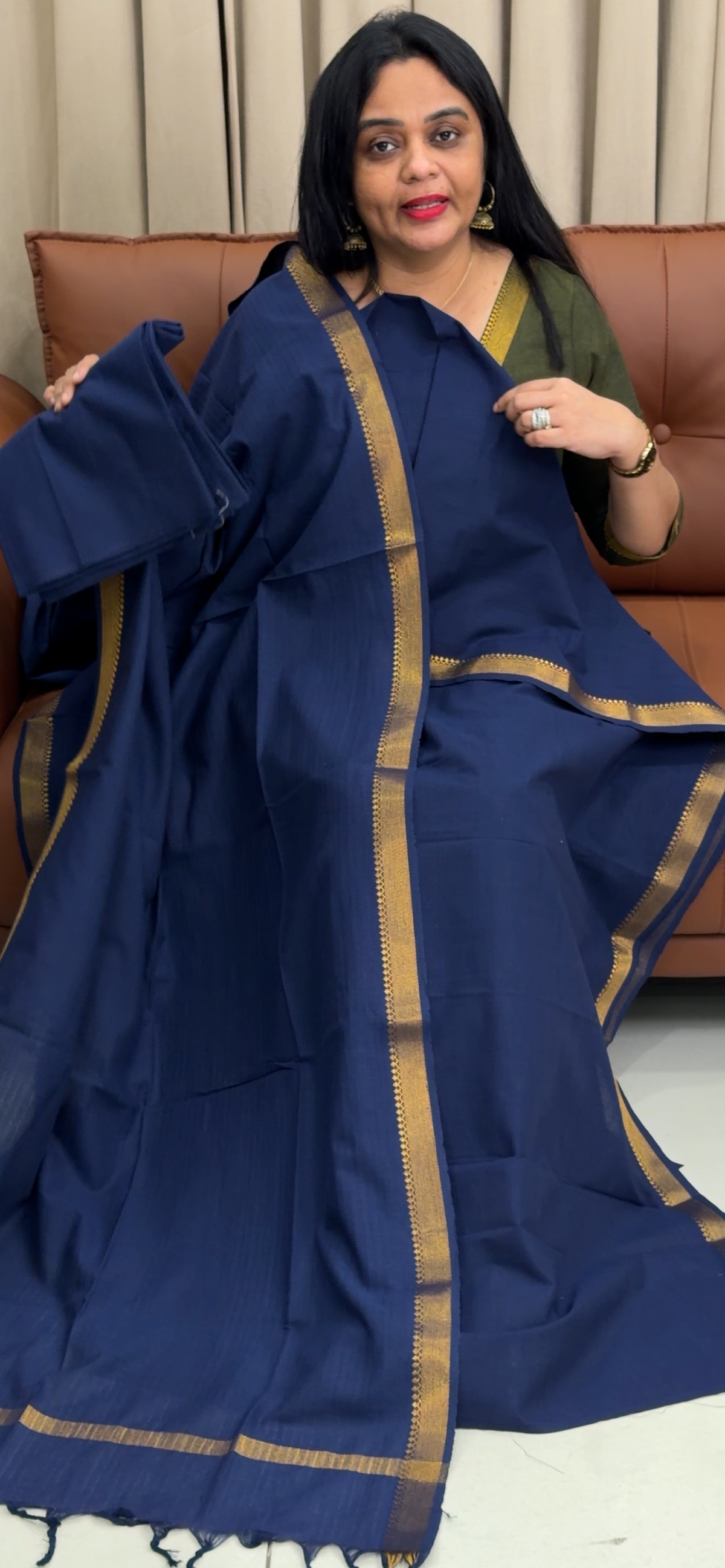 HANDLOOM UNSTITCHED SALWAR SUITS - IHA 35711