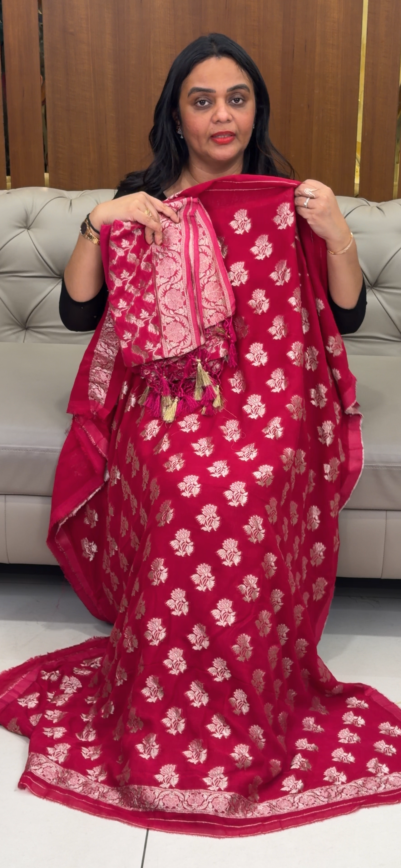 VISCOSE GEORGETTE UNSTITCHED SALWAR SUITS - IHA 32328