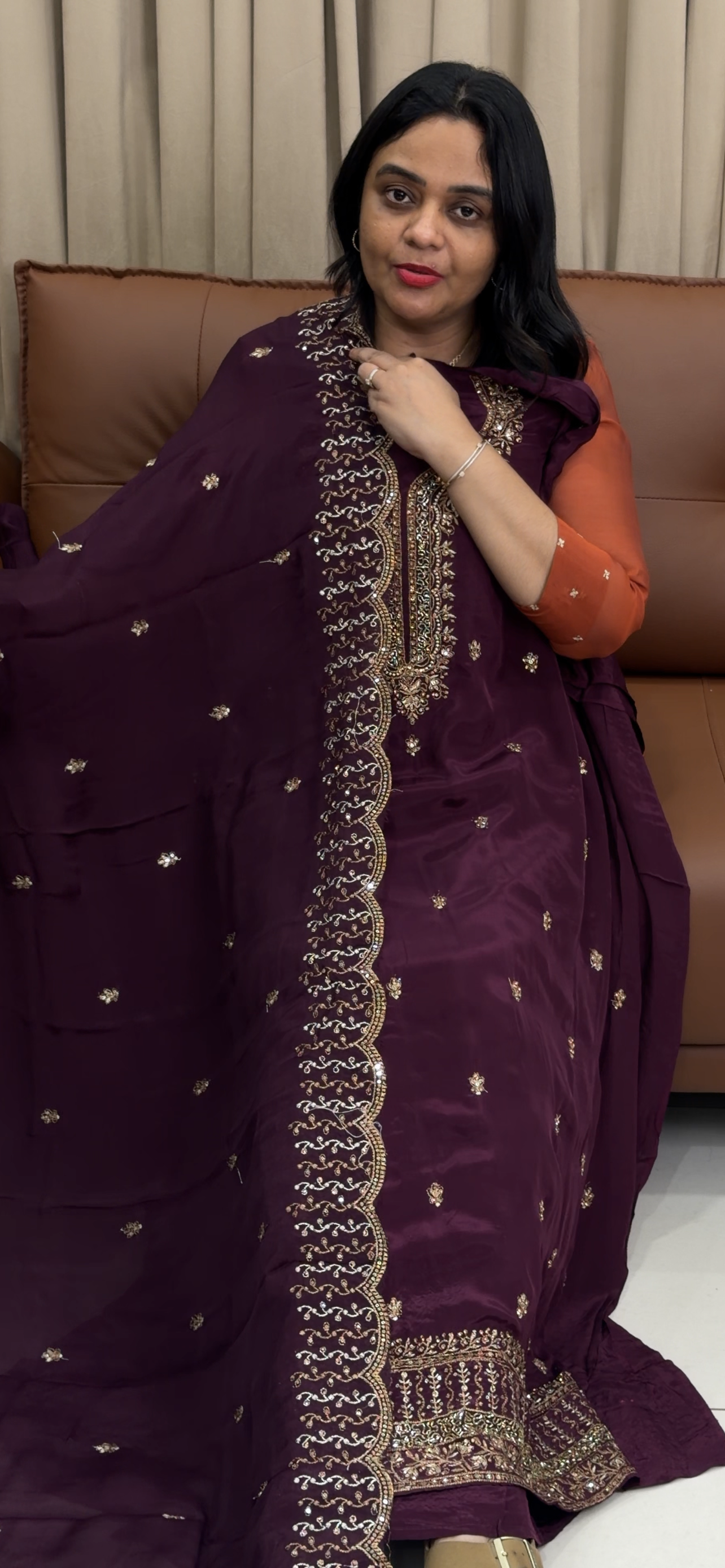 CRAPE UNSTITCHED SALWAR SUITS - IHA 33775