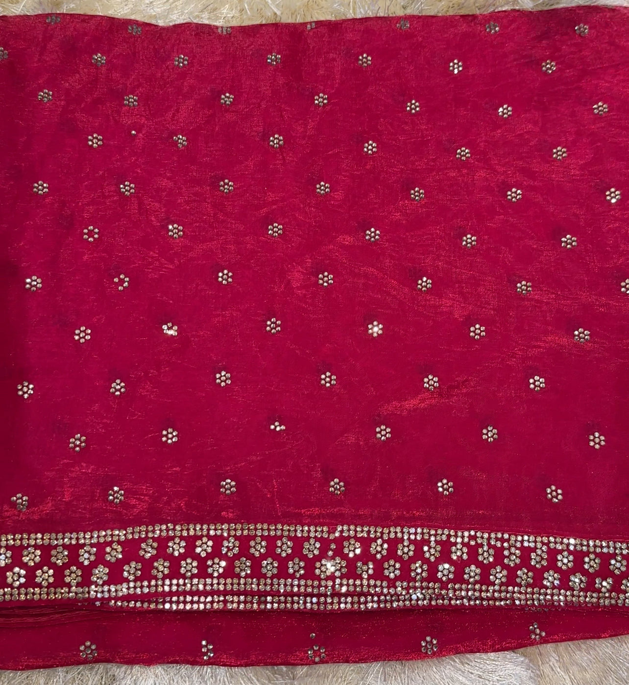 VELVET ORGANZA SAREES - IHA 28875