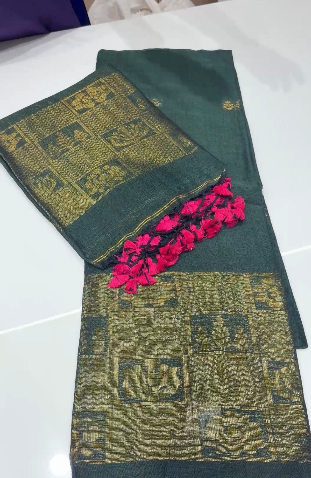 HANDLOOM LINEN TOP AND DUPATTA MATERIAL - IHA 35425