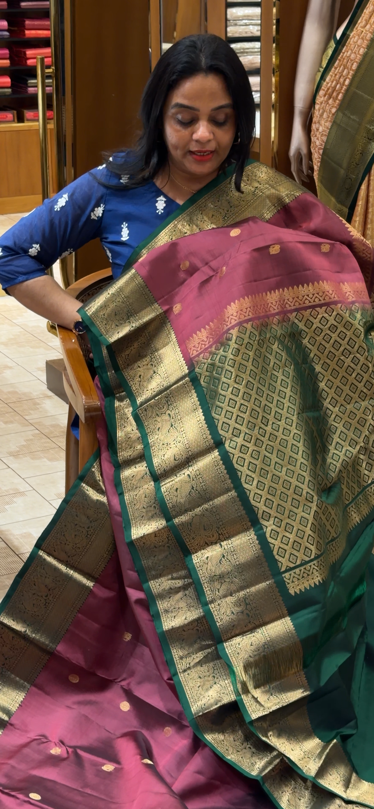 HANDLOOM KANCHIPURAM  SAREES - IHA 33550