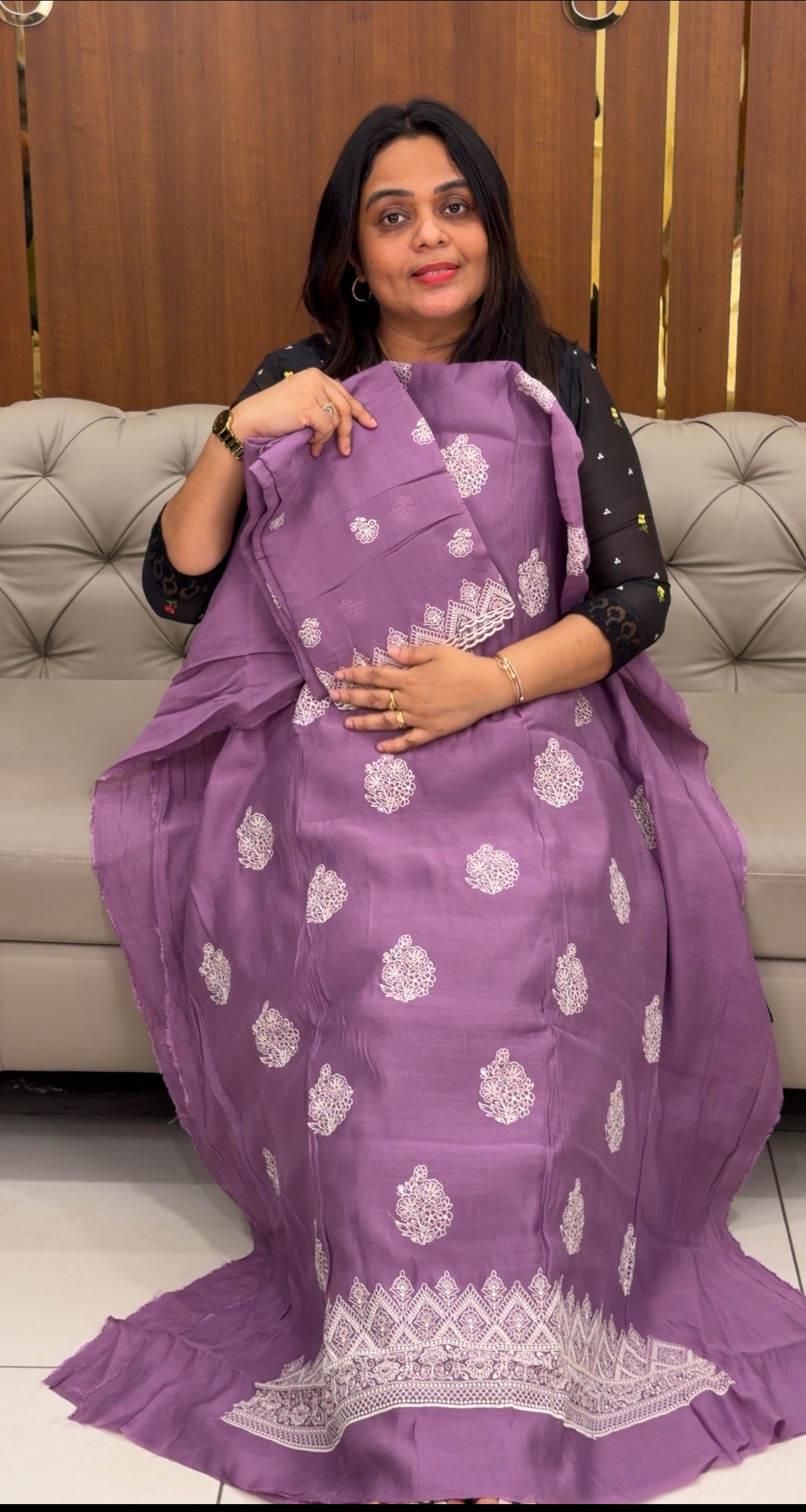 MUL CHANDERI UNSTITCHED SALWAR SUITS - IHA 29143