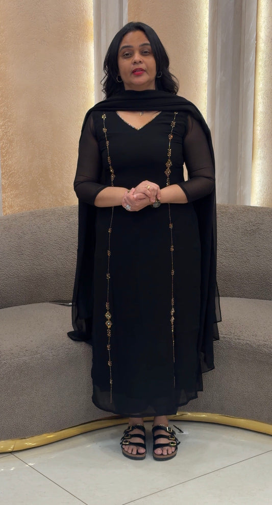 IHA'S IN-HOUSE GEORGETTE TOP AND DUPATTA - IHA 35199