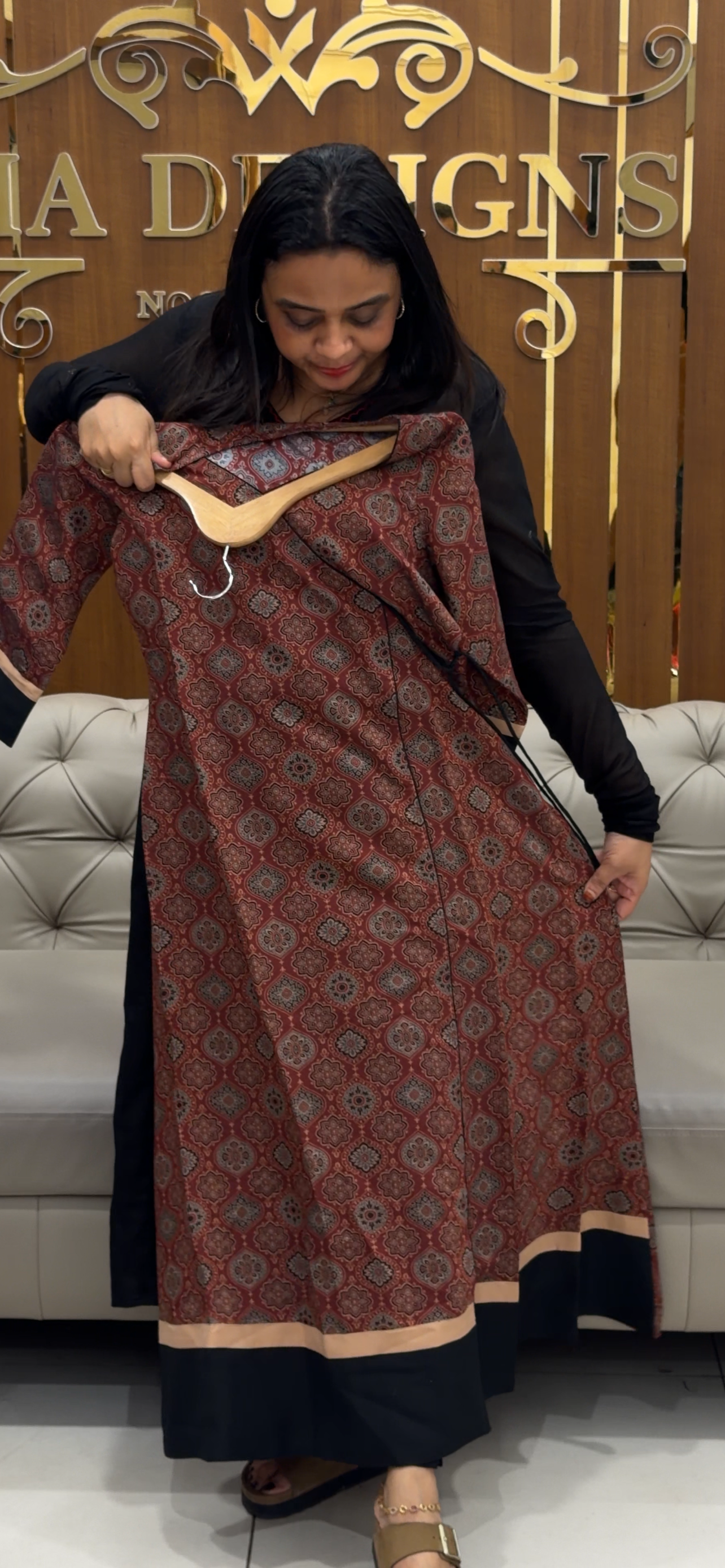 IHA'S IN-HOUSE PRINTED MUSLIN LONG TOPS - IHA 32757