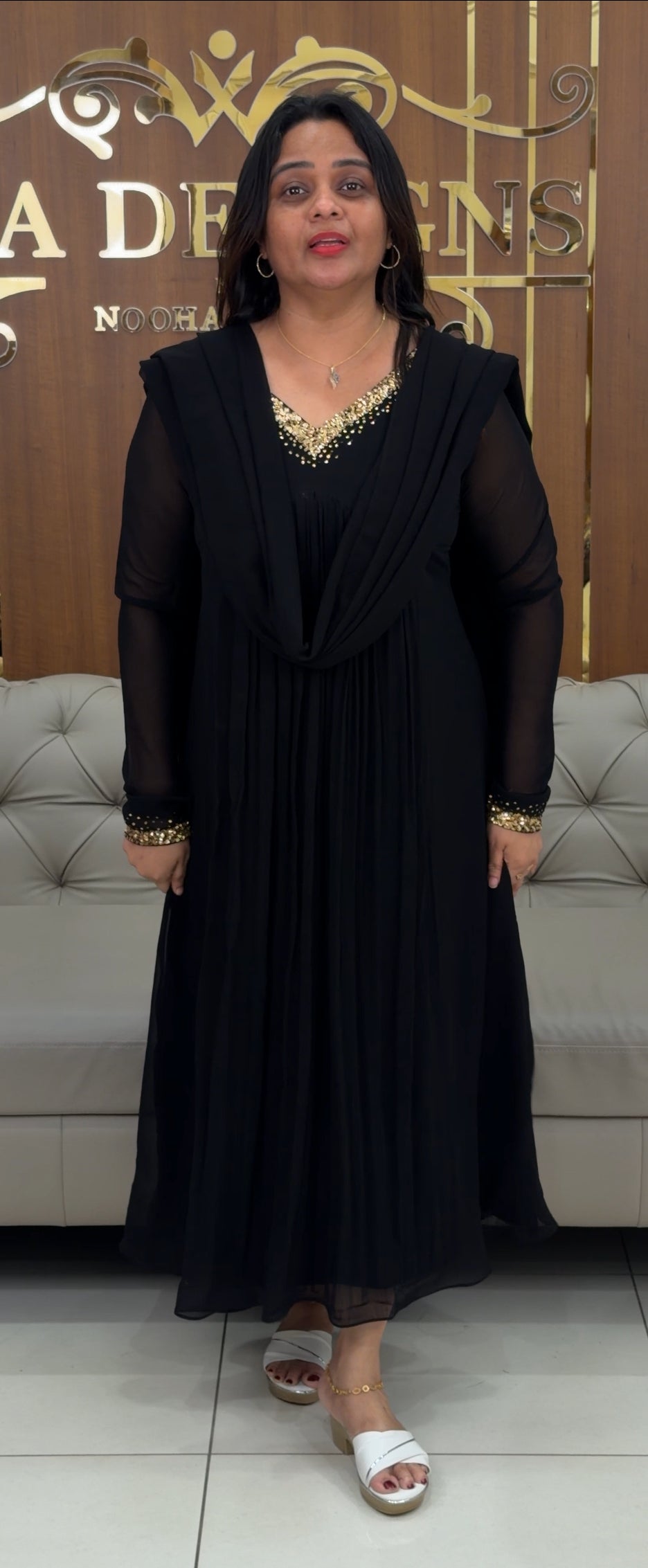 IHA'S IN-HOUSE GEORGETTE ALINE TOPS AND DUPATTA - IHA 29145