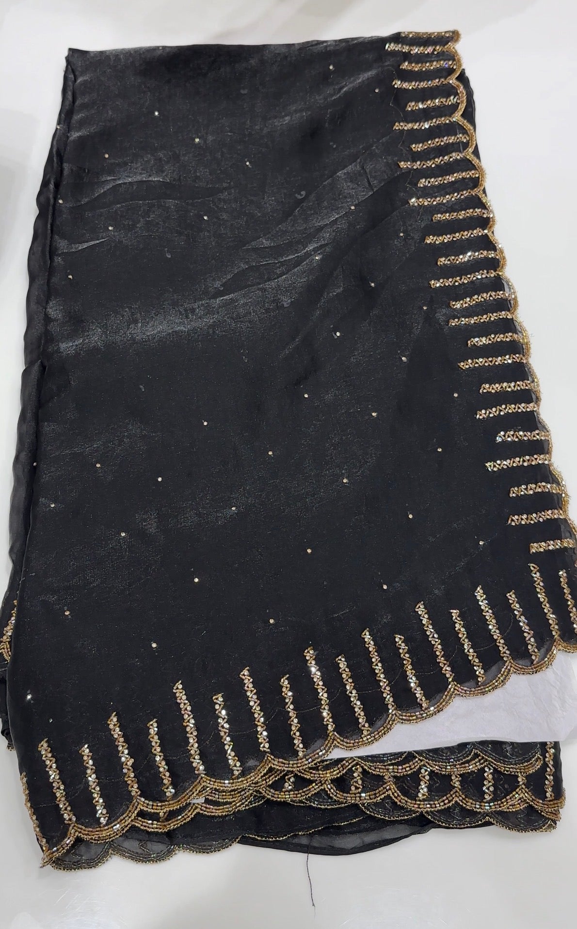 HAND WORKED VELVET SAREES - IHA 31623