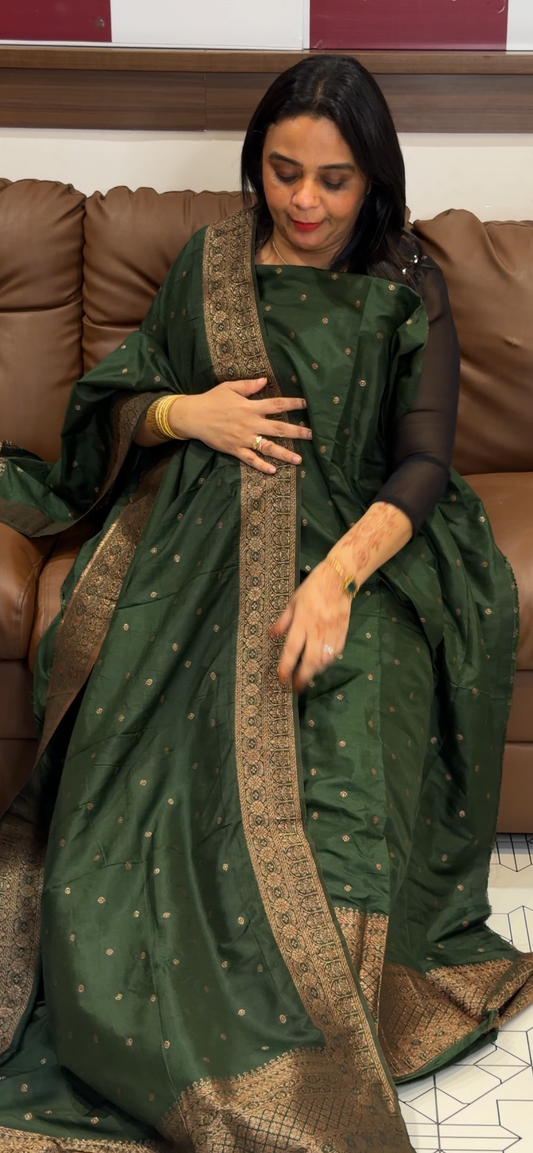 SEMI BANARASI UNSTITCHED SALWEAR SUITS -  IHA 33106