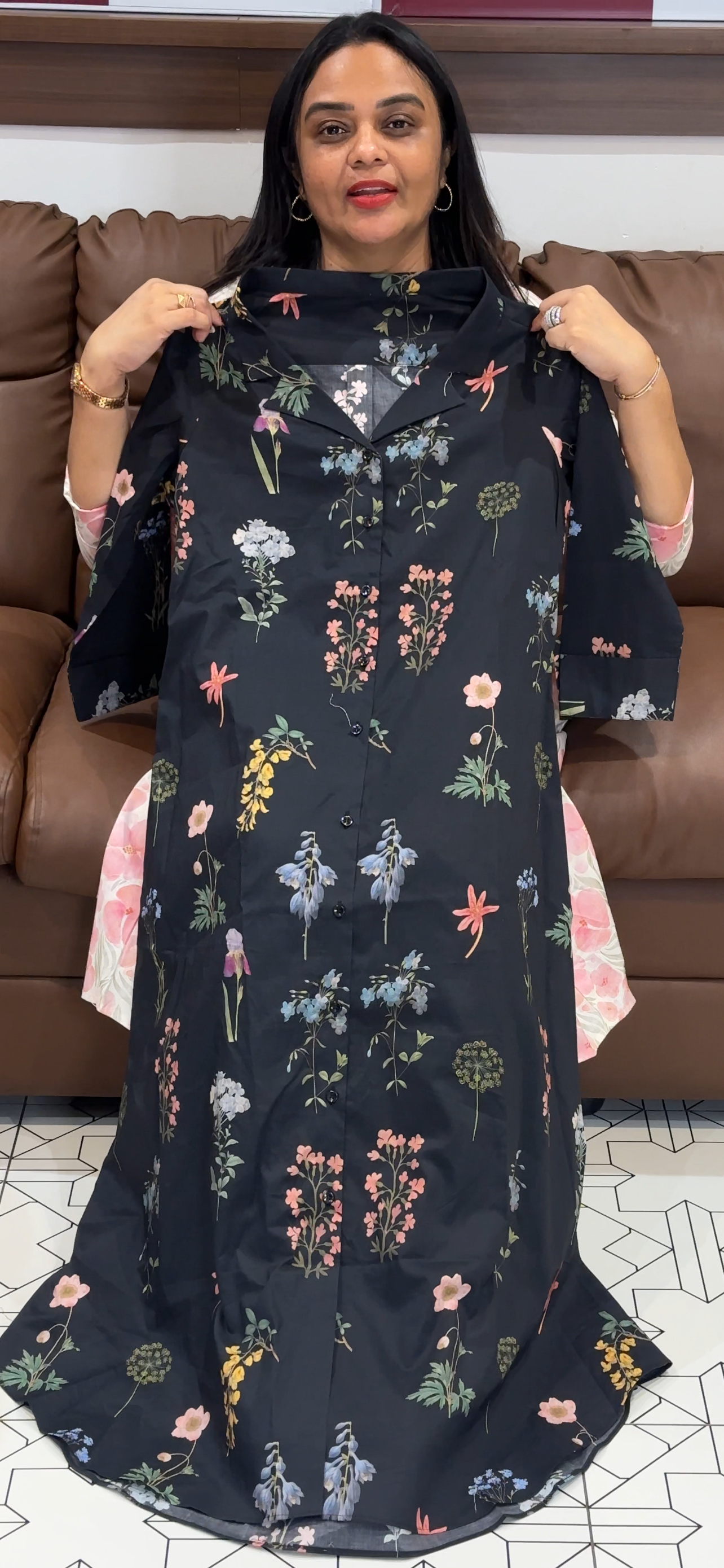 IHA'S IN-HOUSE PRINTED COTTON ALINE TOPS - IHA 32332