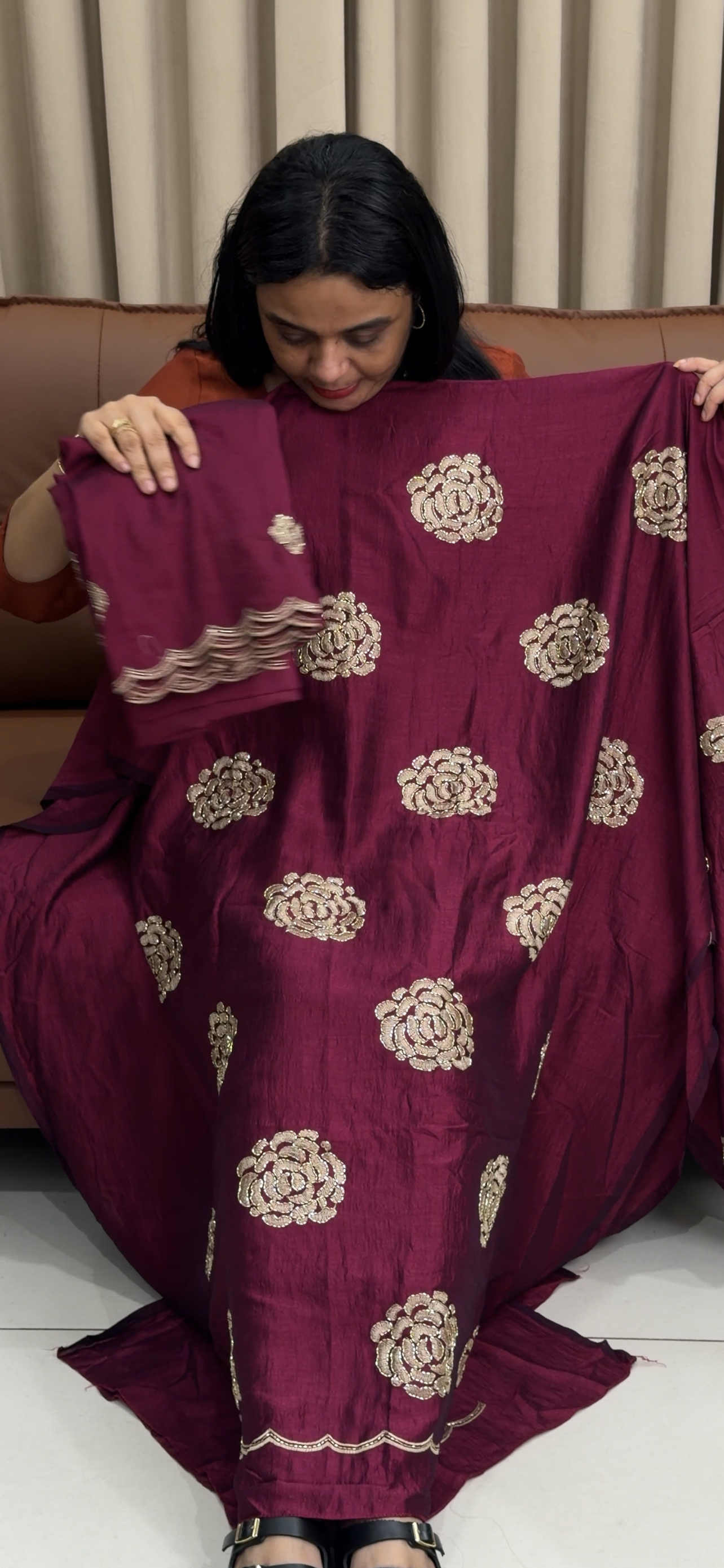 SEMI RAW SILK UNSTITCHED SALWAR SUITS - IHA 34315