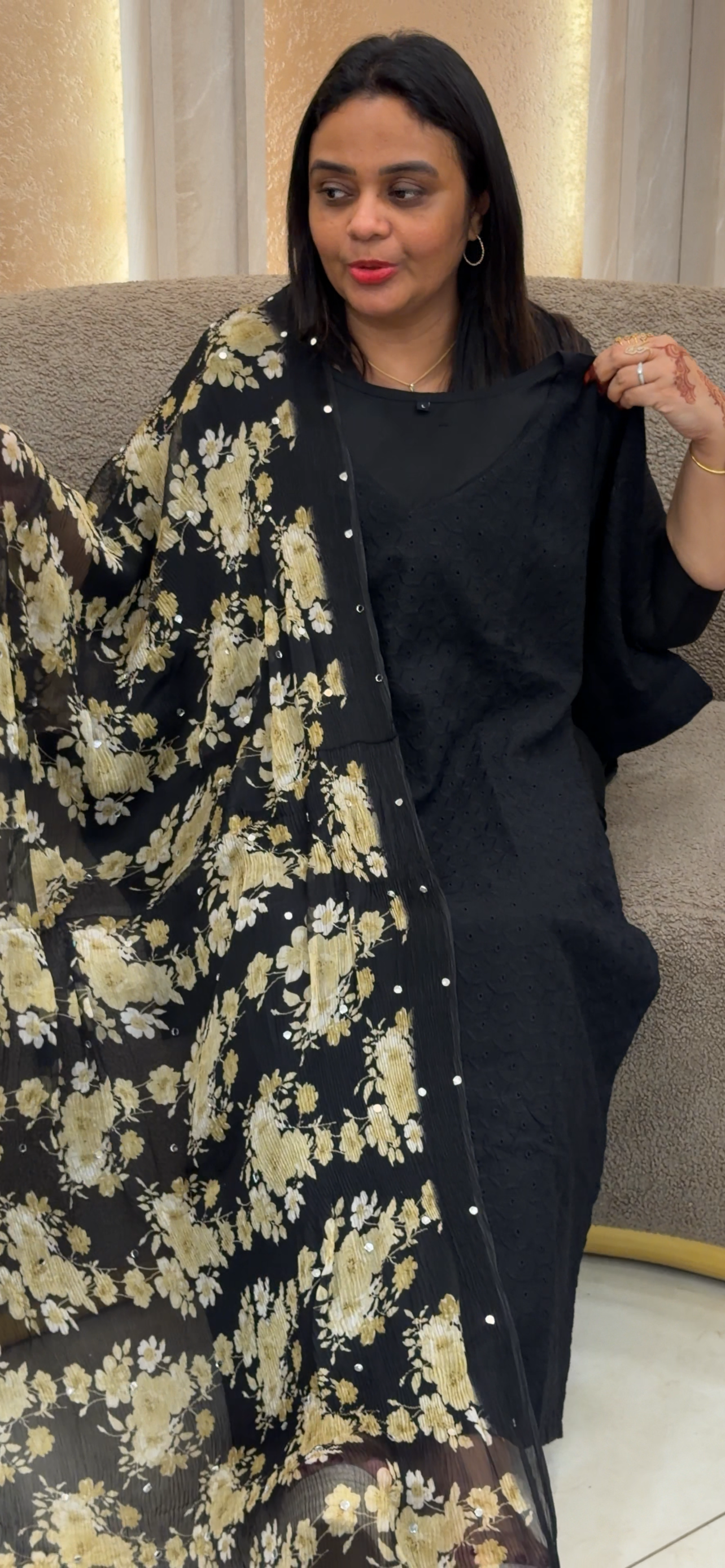 IHA'S IN-HOUSE COTTON HAKOBA TOP, BOTTOM AND DUPATTA - IHA 32980