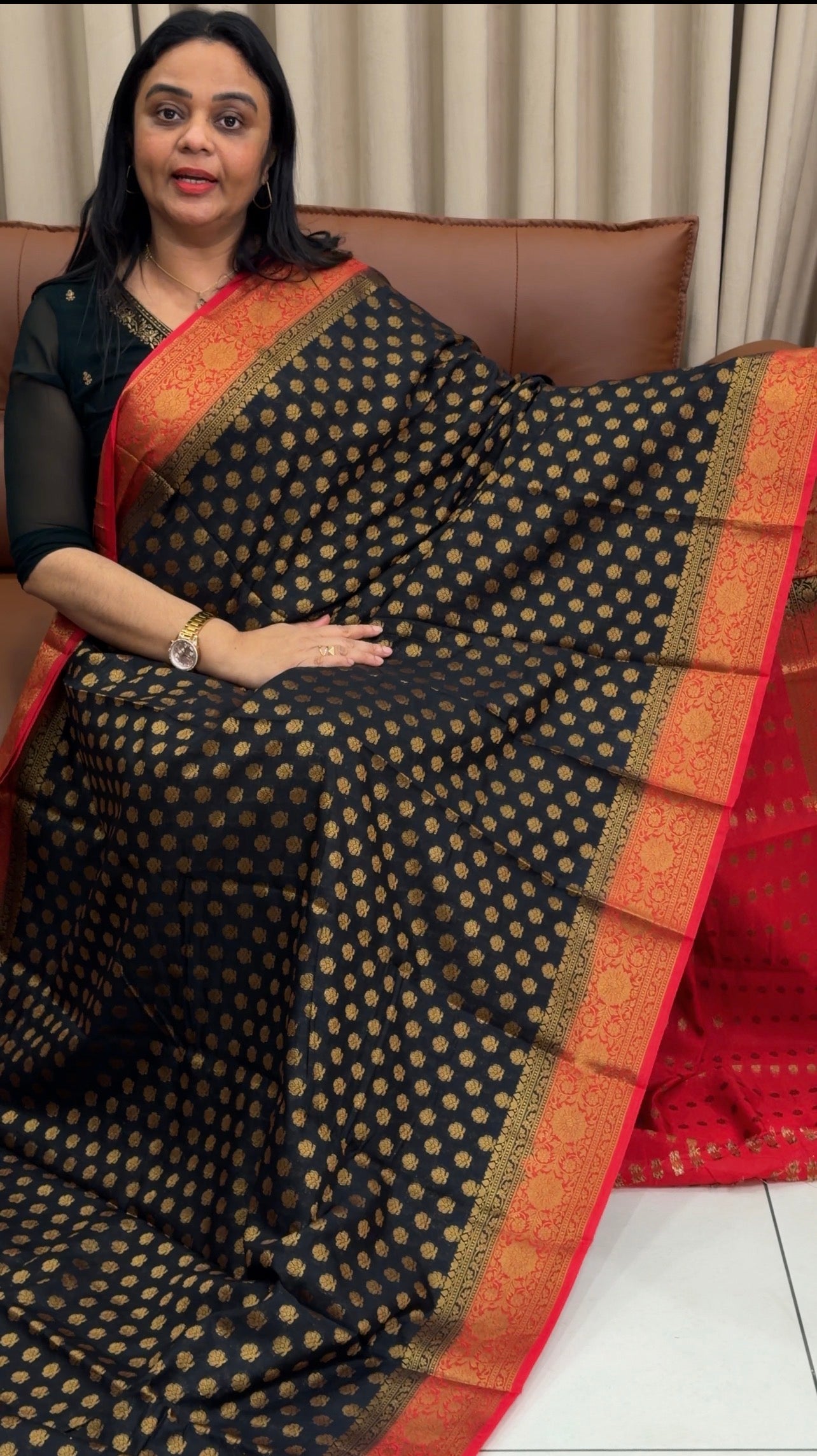 SEMI BANARASI SAREES - IHA 33591